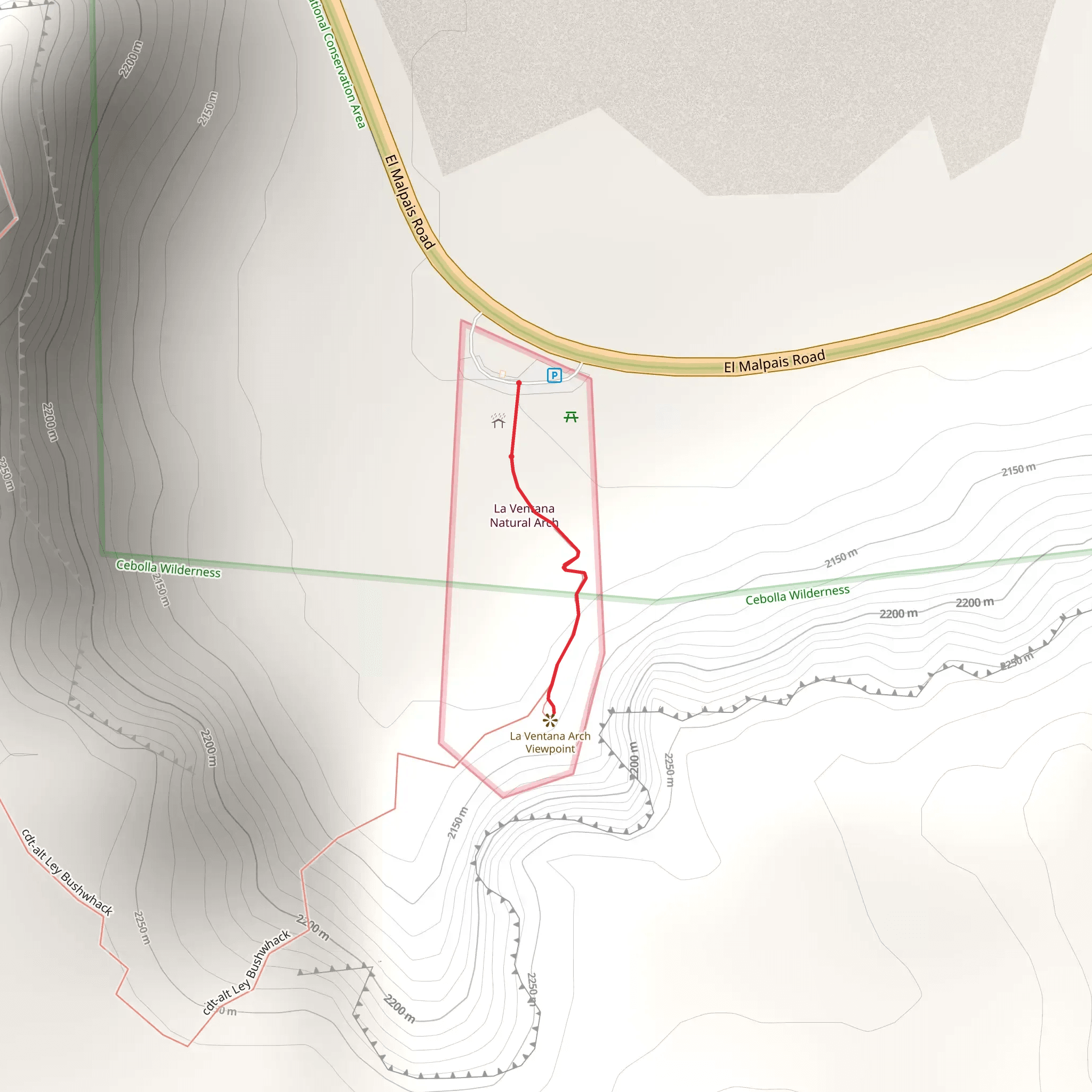 El Malpais Road mobile static map