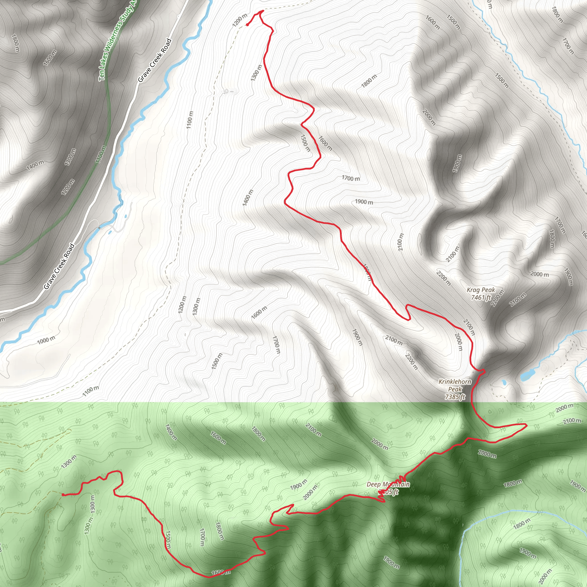 Krinklehorn Trail mobile static map