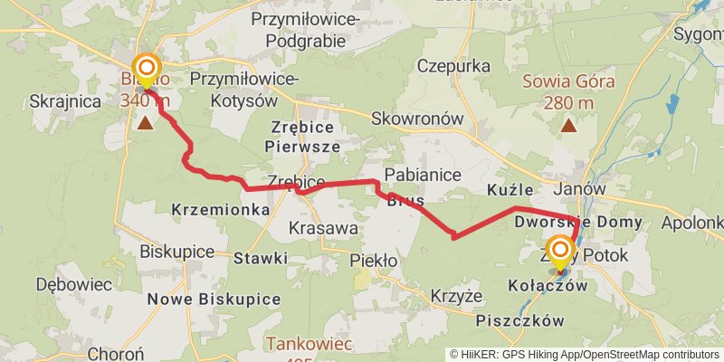 Orle Gniazda Trail stage 2 Map