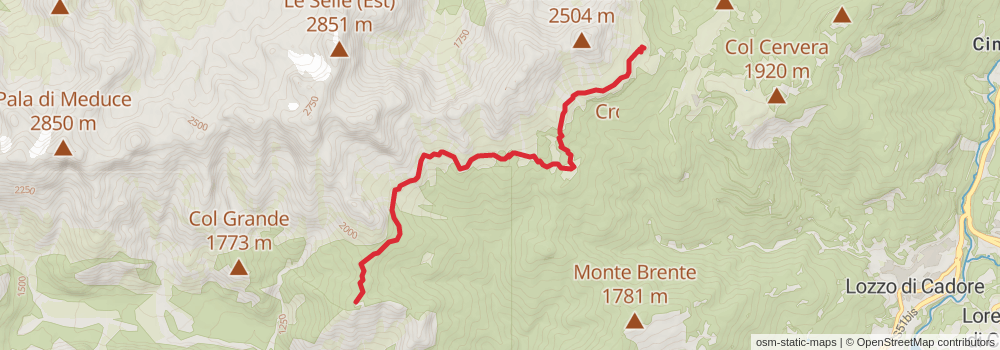 Alta Via 5 stage 3 Map