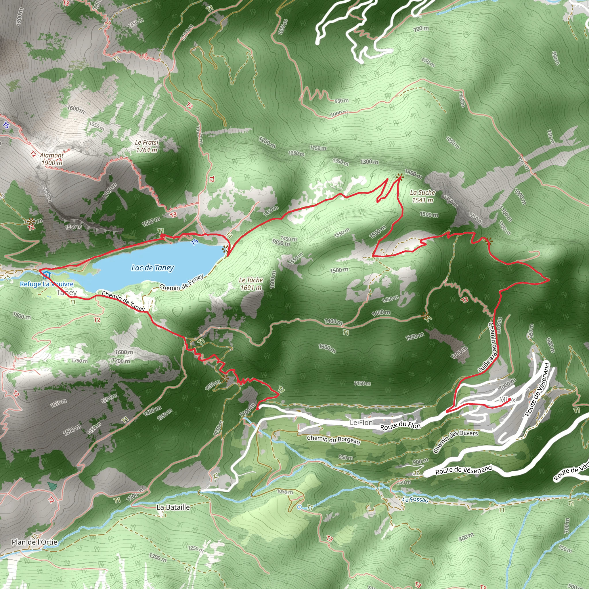 Chemin du Lac de Taney mobile static map