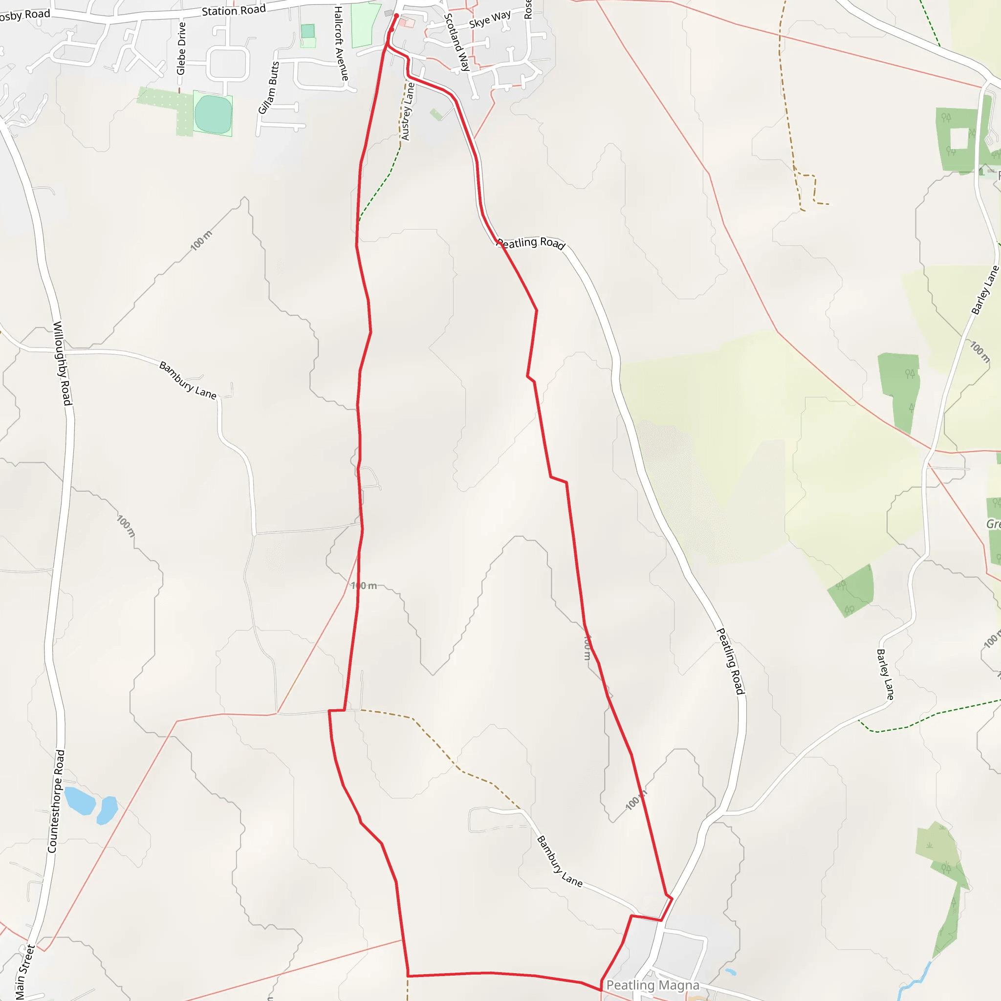 Peatling Magna from Countesthorpe mobile static map