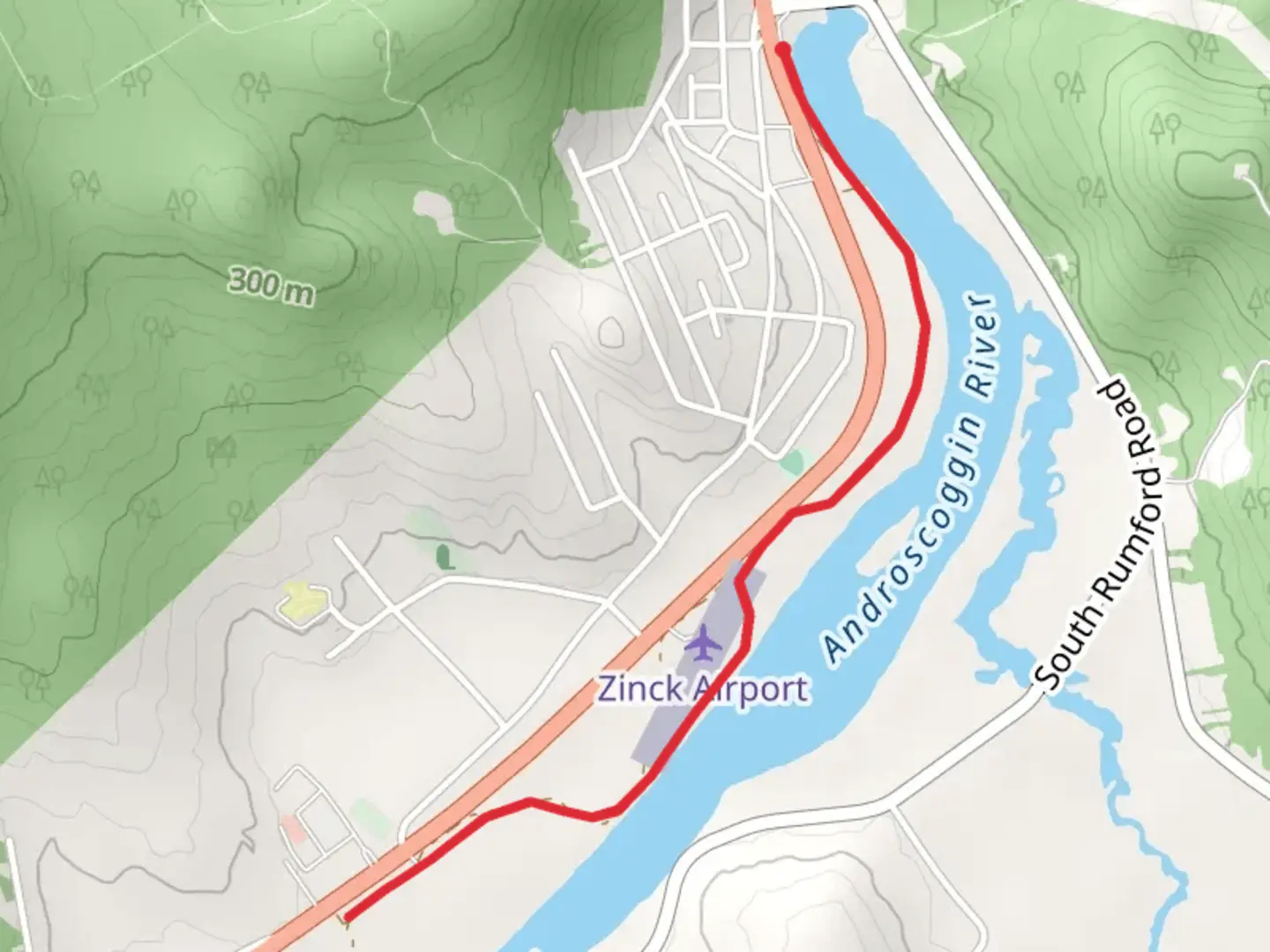 An image depicting the trail East Rumford Cemetery via Androscoggin River and its surrounding area.