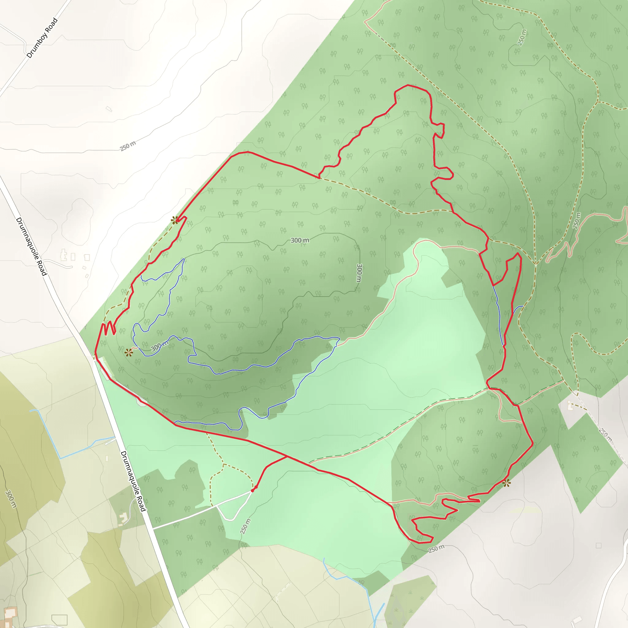 Moneynabane Trail - Drumkeeragh Forest mobile static map