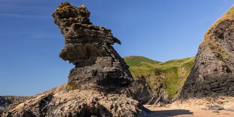 An image depicting the trail Llangrannog Circular and its surrounding area.
