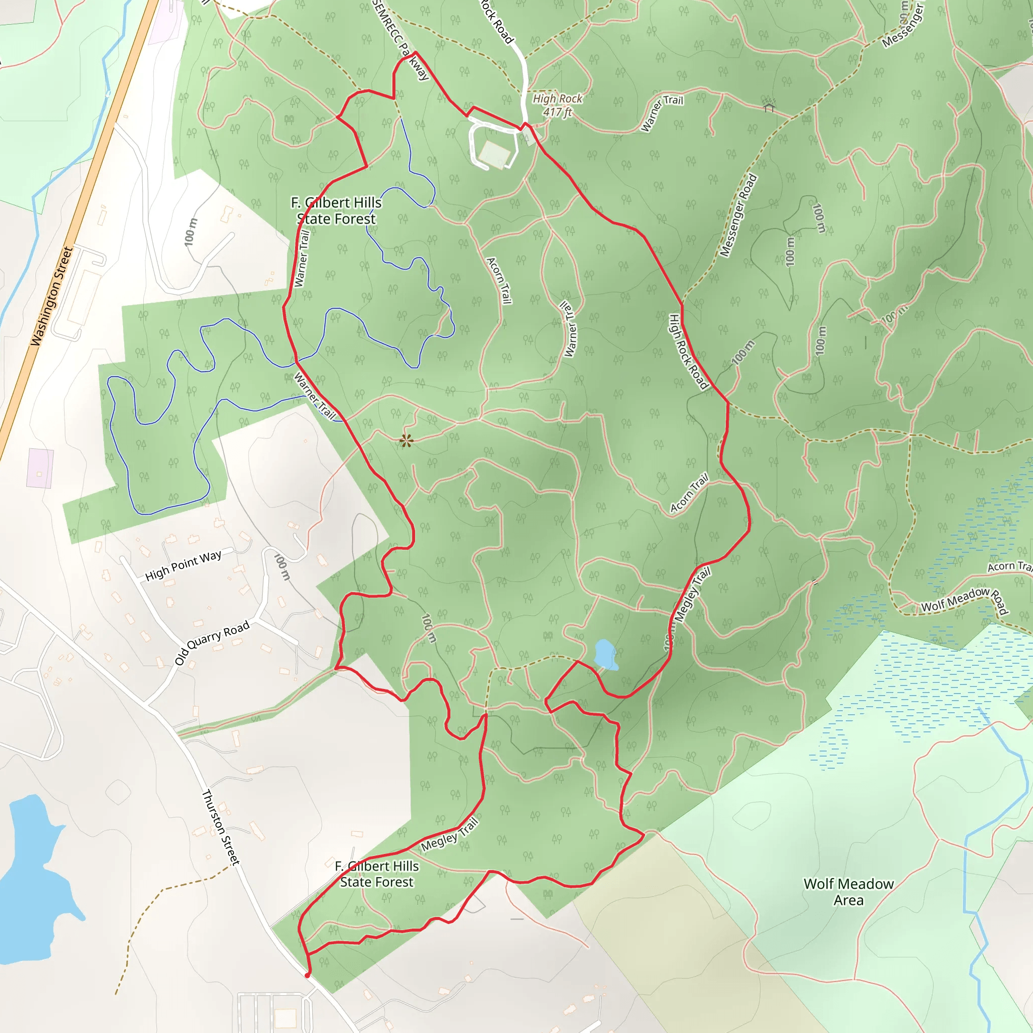 High Rock via Megley Trail mobile static map