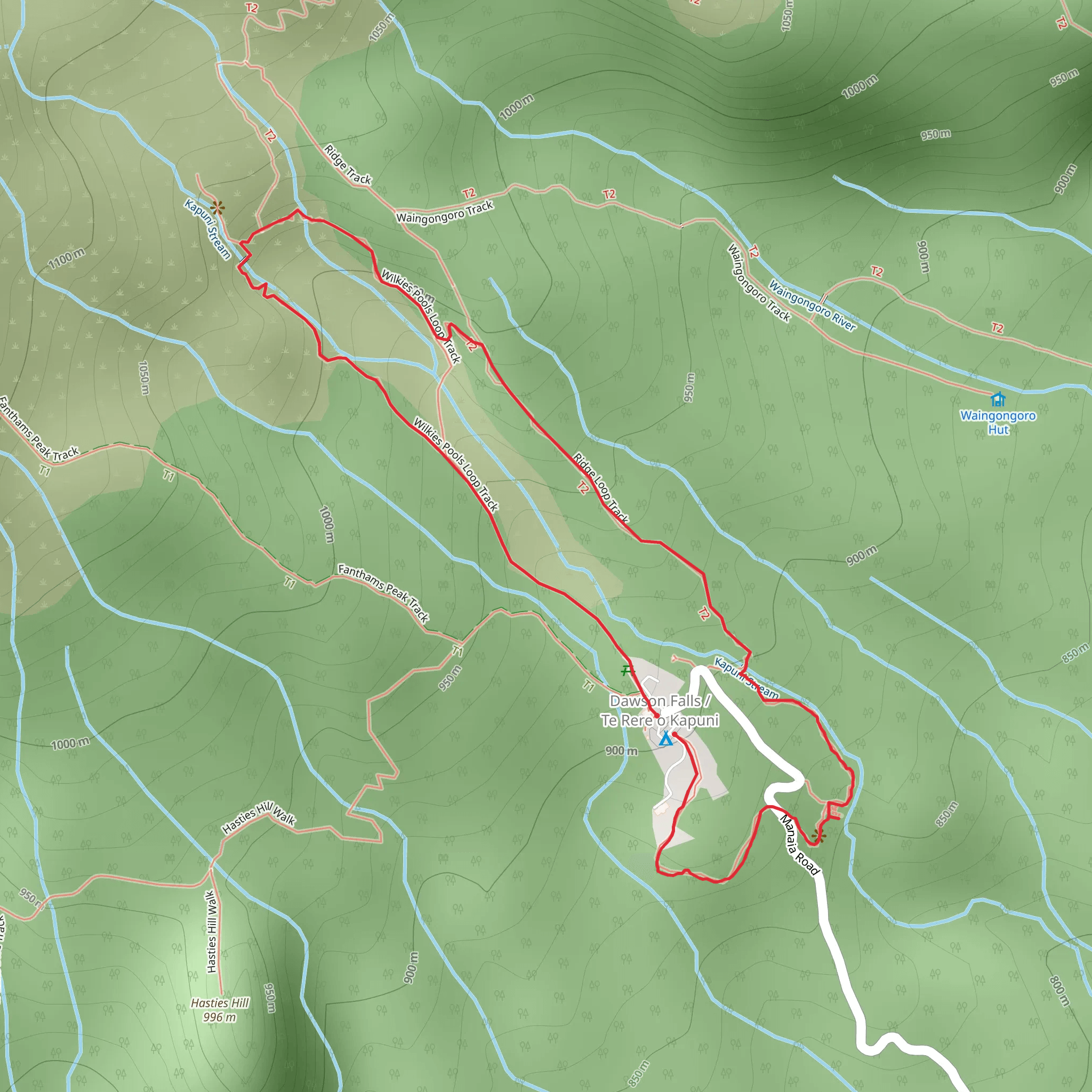 Wilkies Pools and Dawsons Falls Loop mobile static map