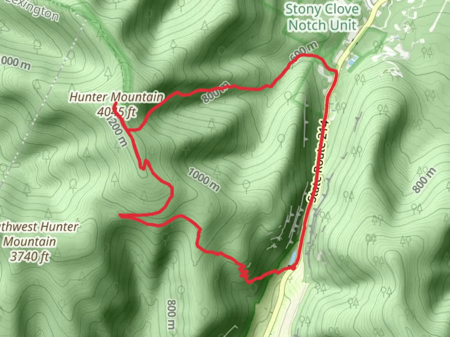 An image depicting the trail Hunter Mountain and Stony Clove Notch Loop Trail and its surrounding area.