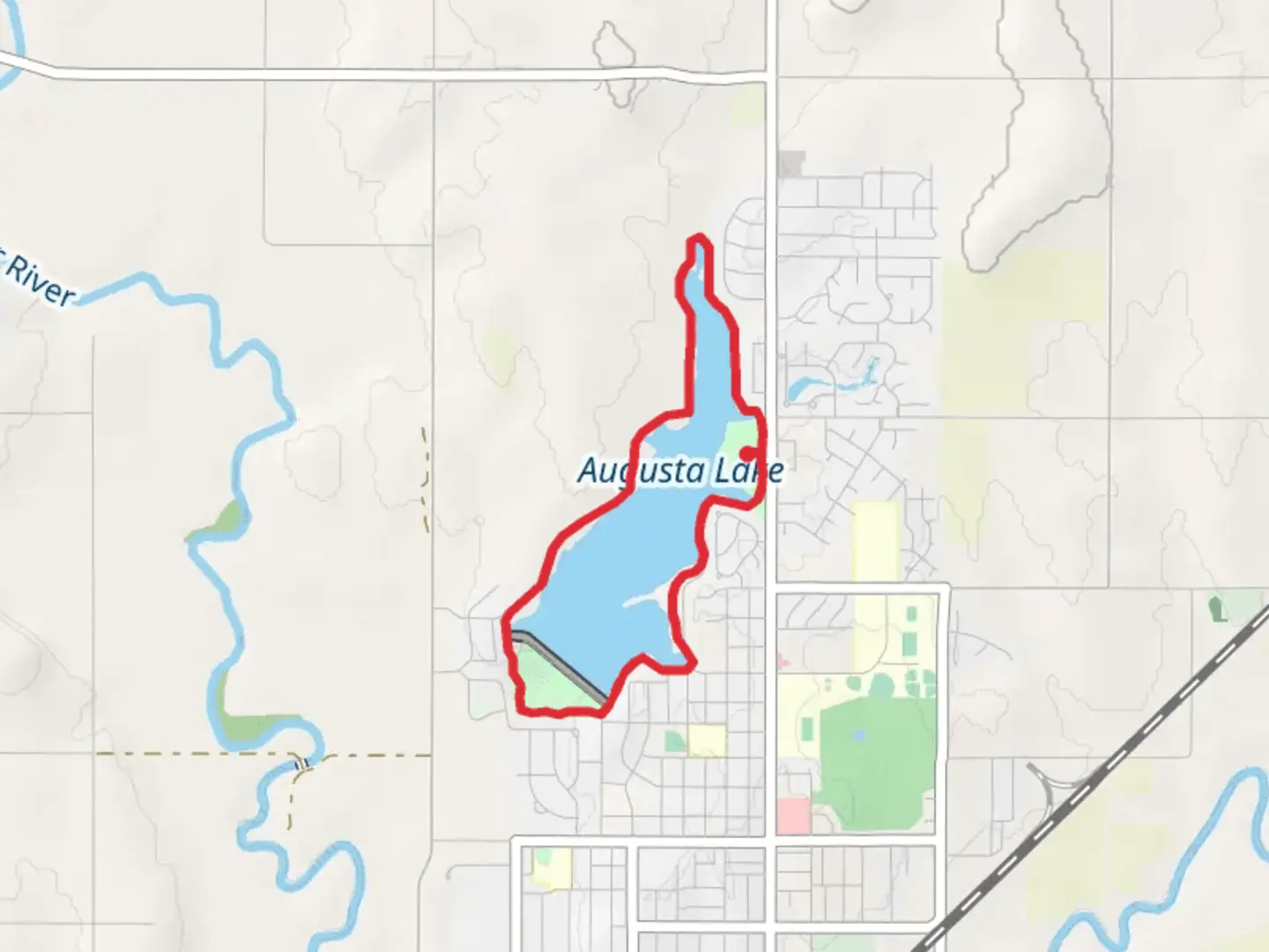 An image depicting the trail Augusta Lake Loop and its surrounding area.