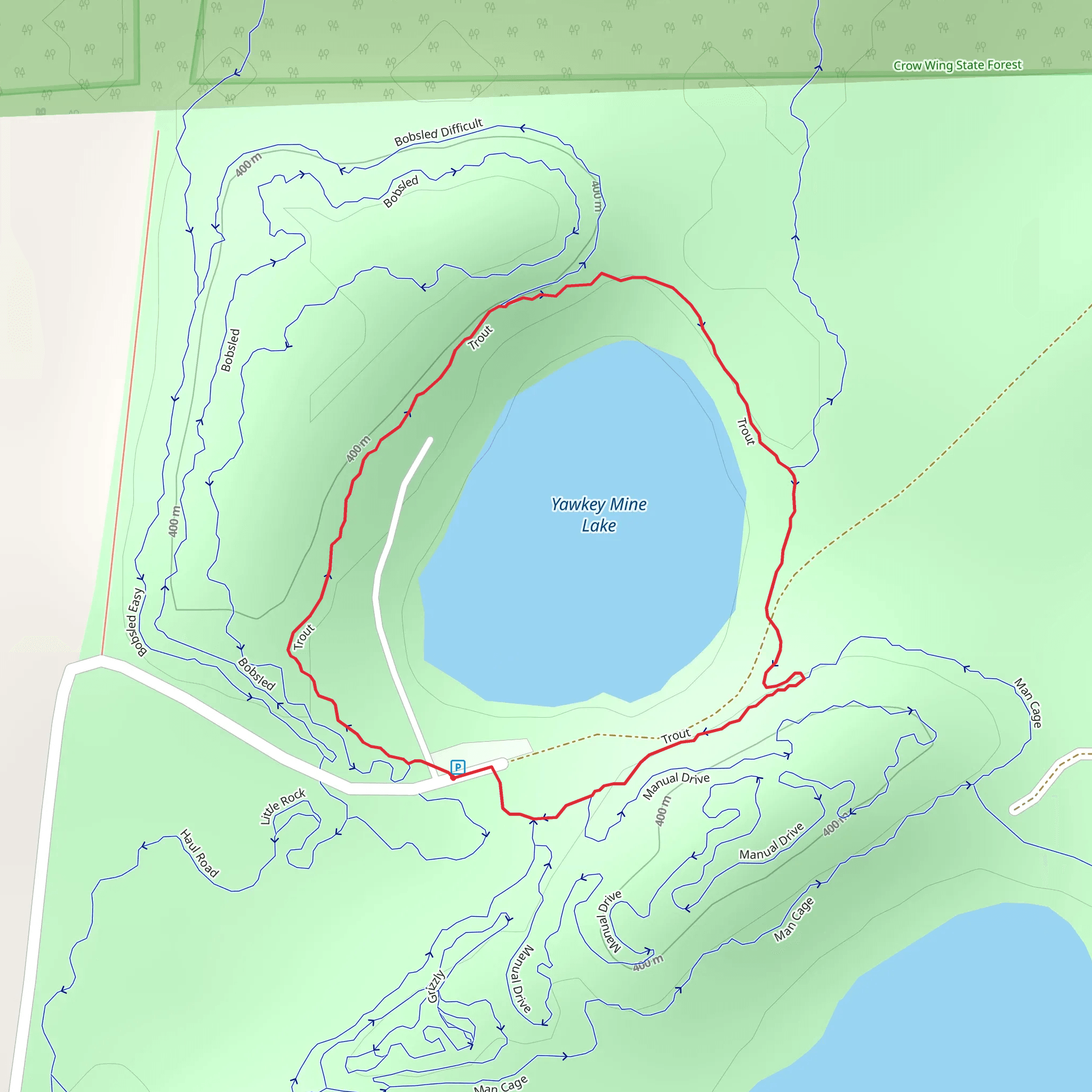 Yawkey Mine Lake Loop mobile static map