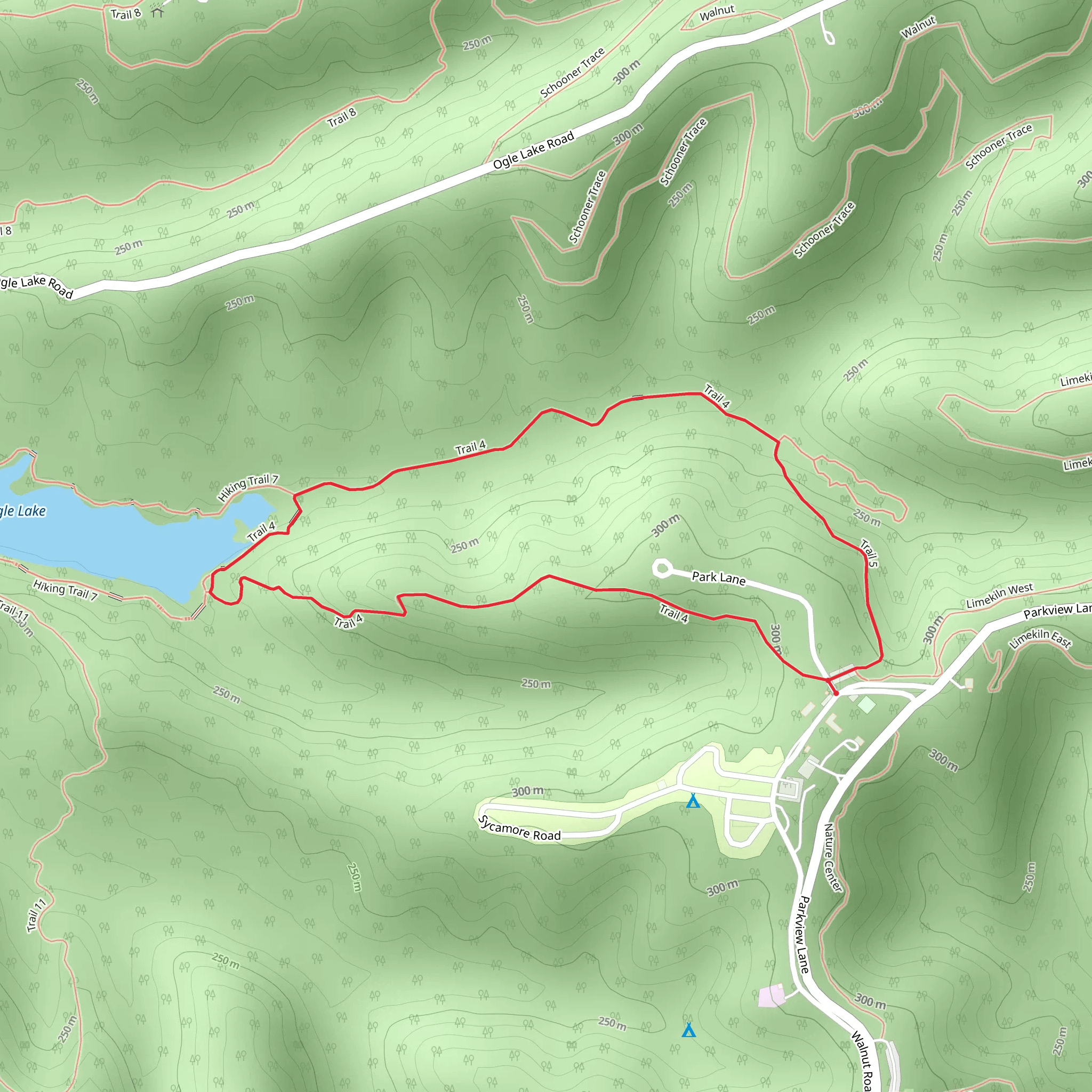 Hiking Trail 4 Loop mobile static map