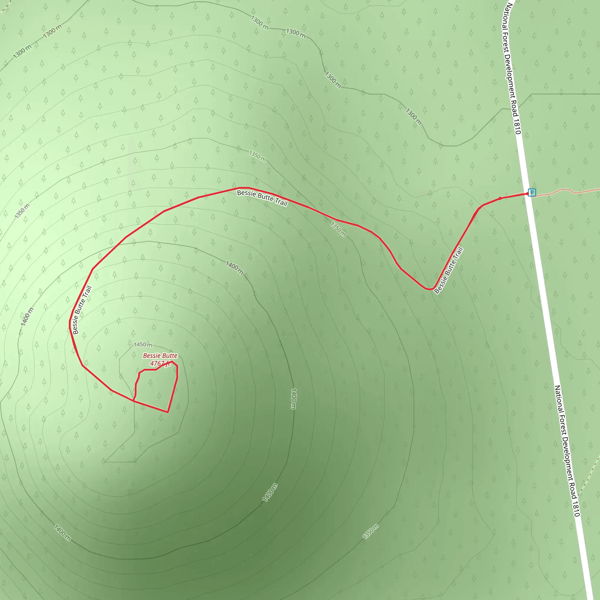 Bessie Butte Trail mobile static map