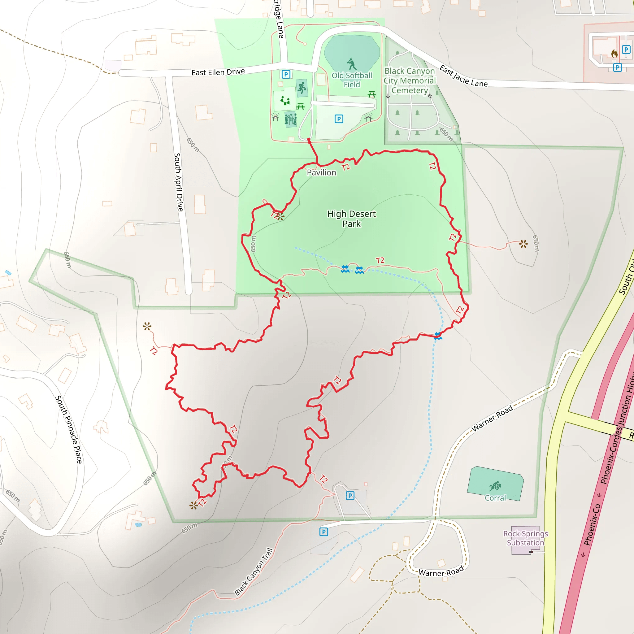 High Desert Park South Loop mobile static map