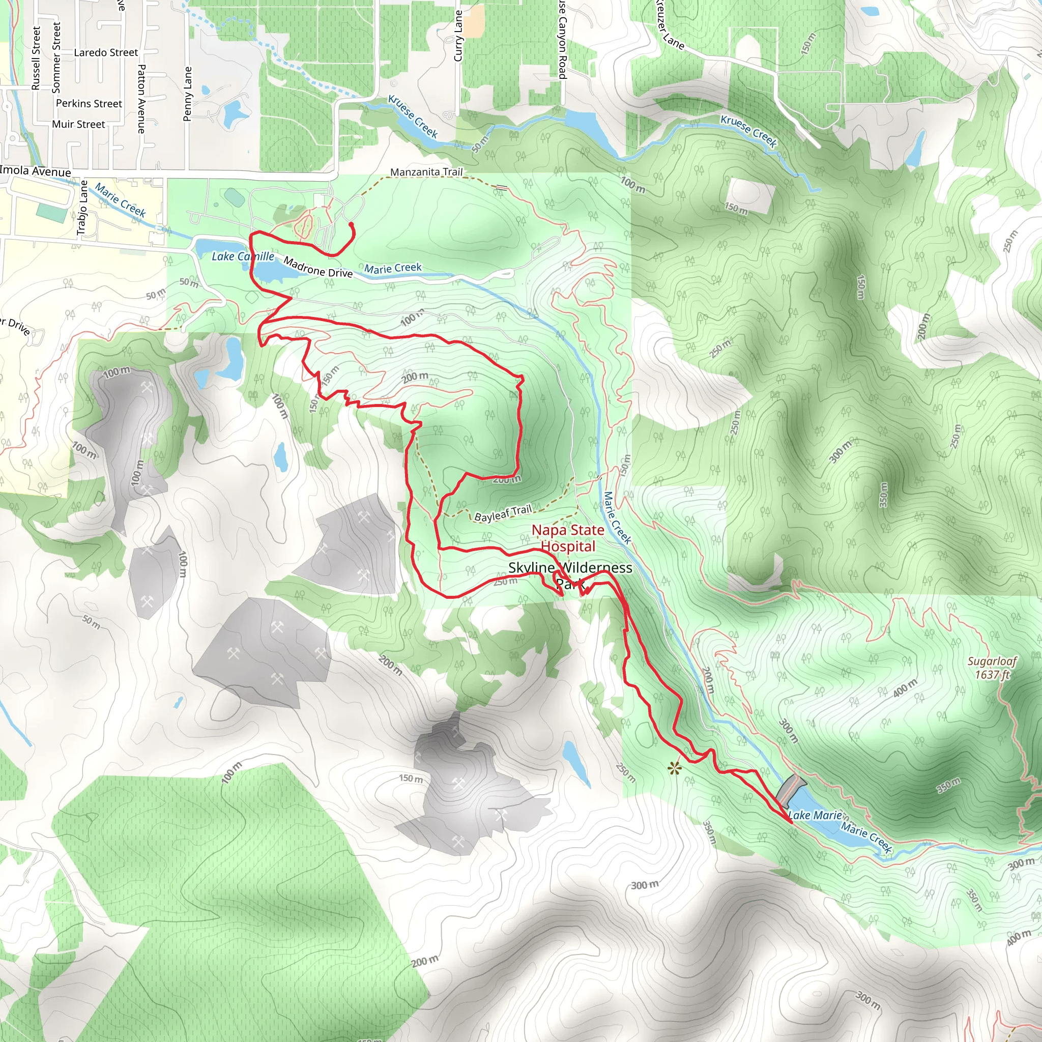 Buckeye and Skyline Loop Trail mobile static map