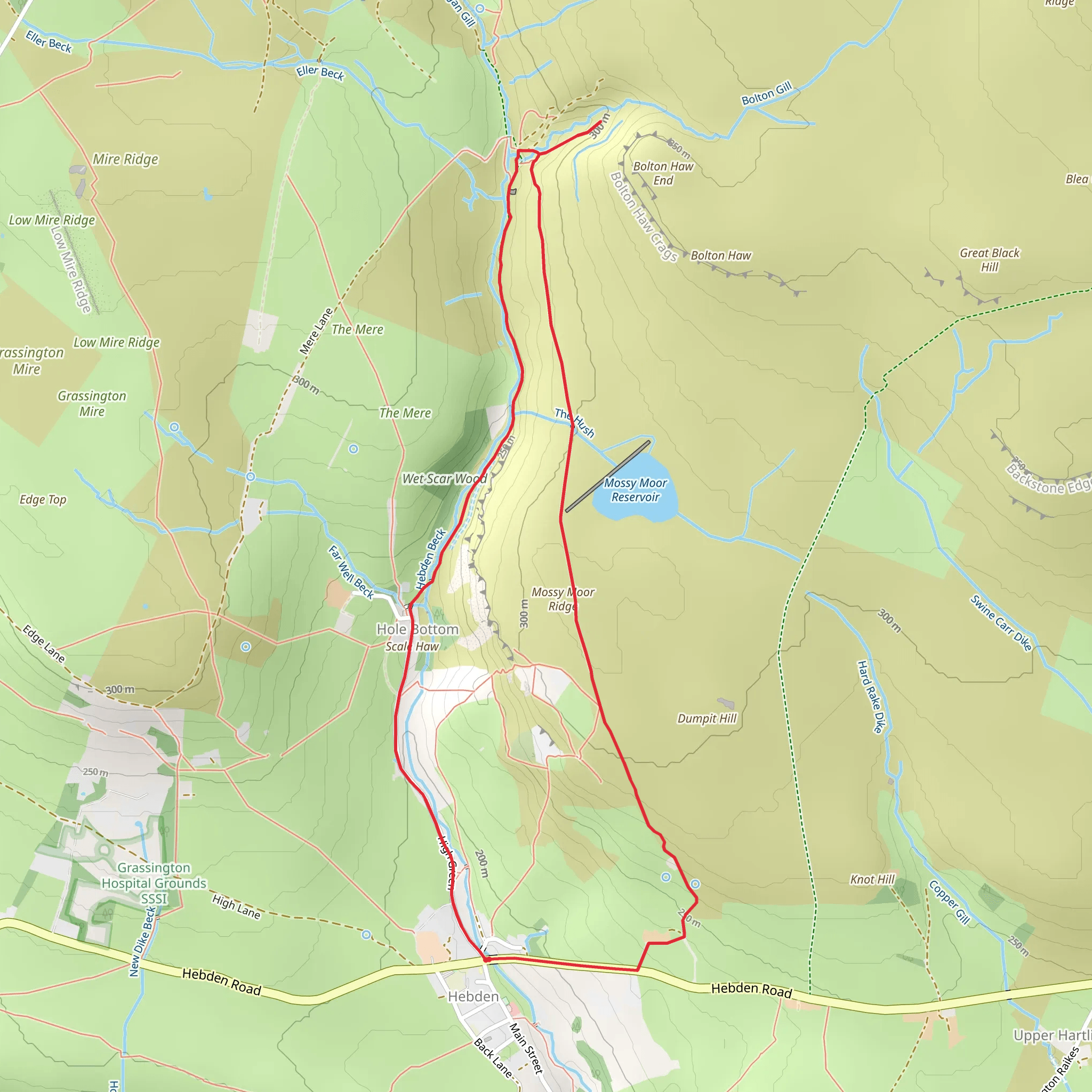 Hebden Gill from Hebden mobile static map