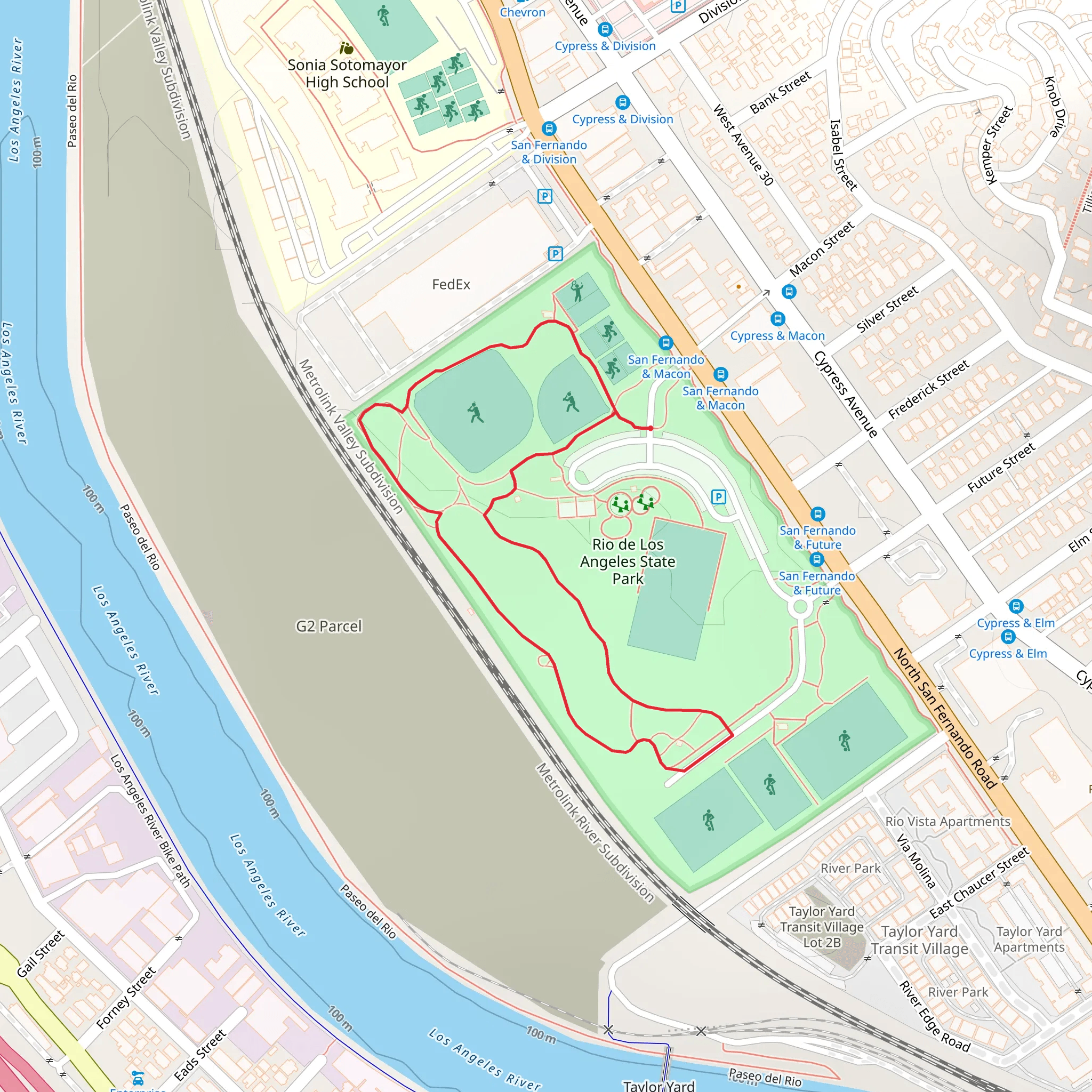 Rio de Los Angeles State Park Loop mobile static map