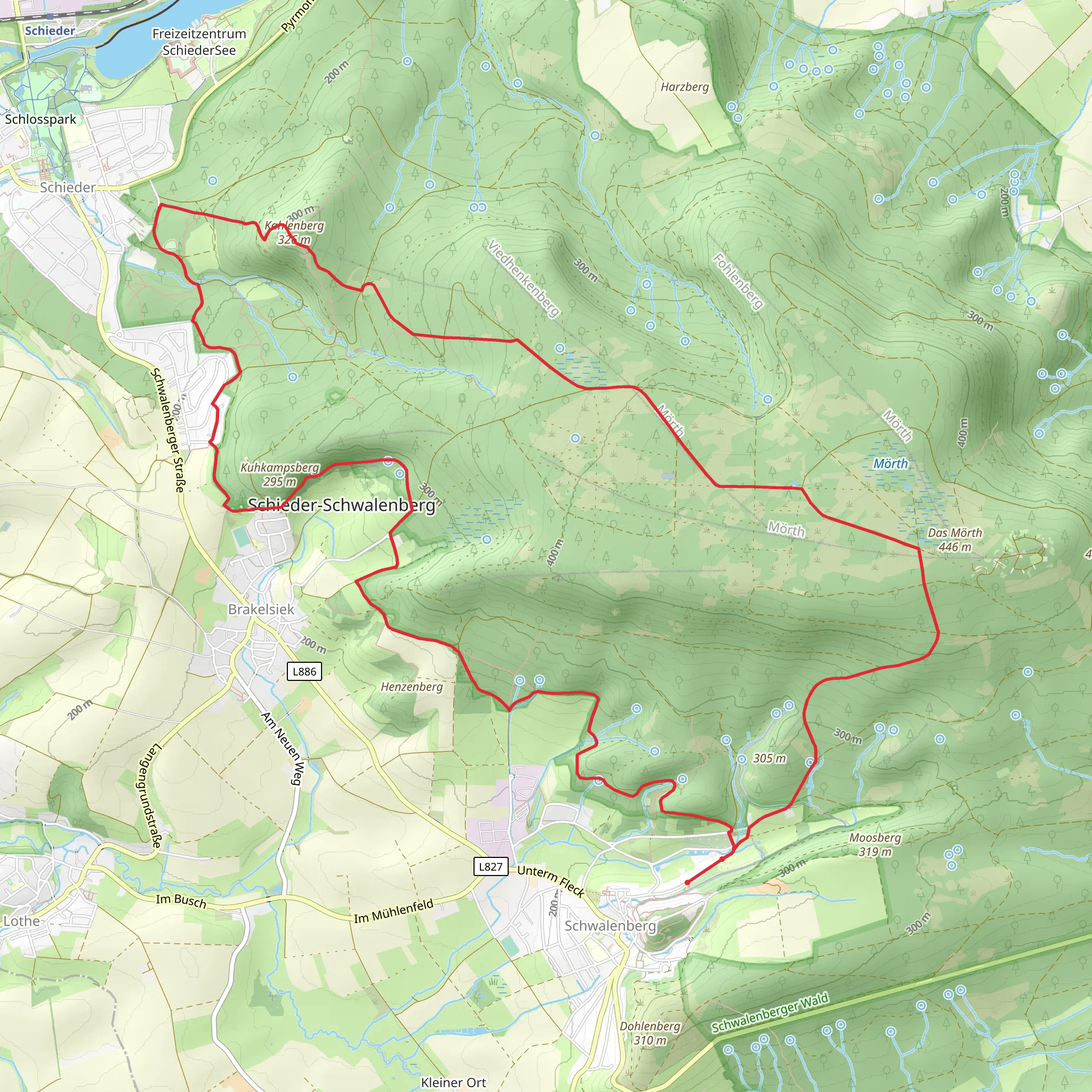NSG Schwalenberger Wald and Kahlenberg Loop mobile static map