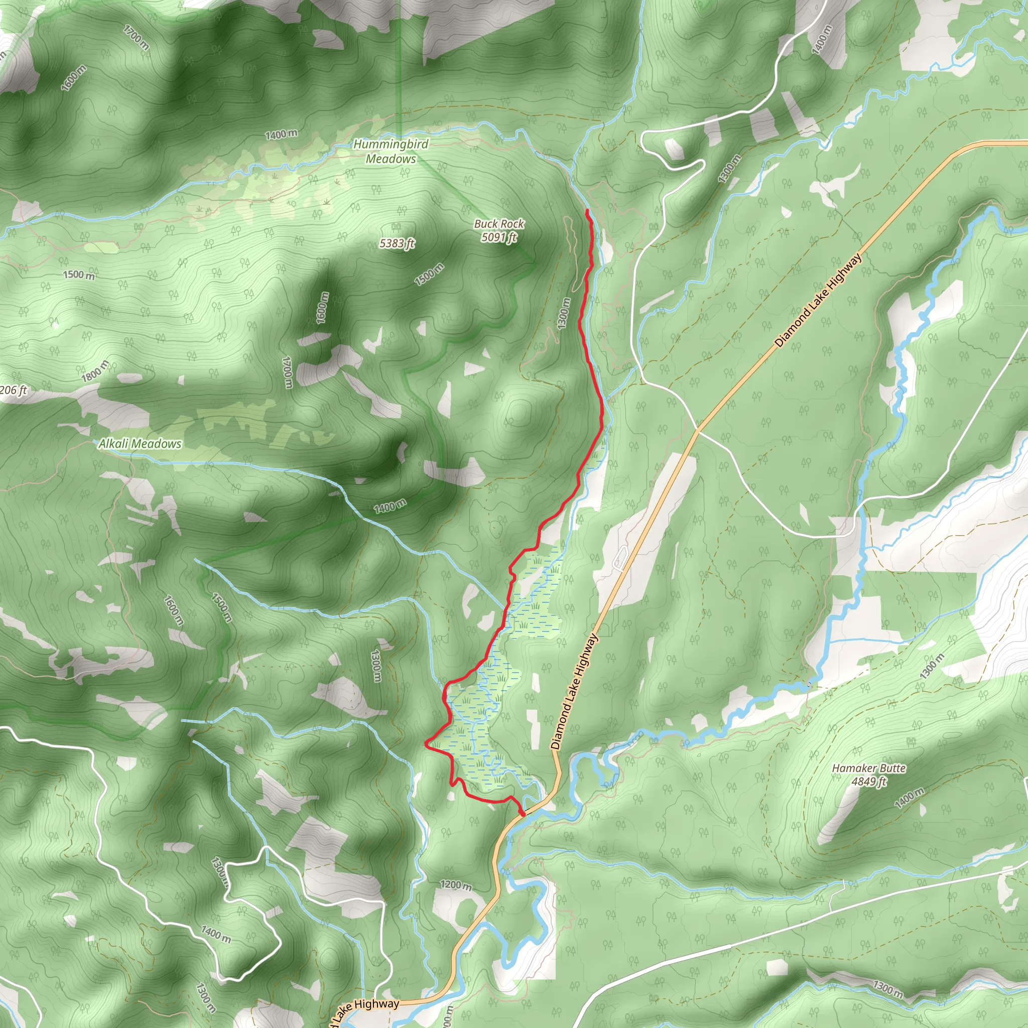 Muir Creek Trail mobile static map