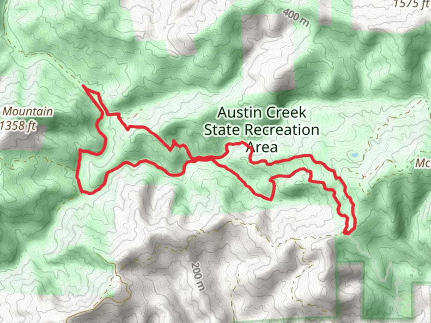 An image depicting the trail East Austin and Gilliam Creek Loop Trail and its surrounding area.