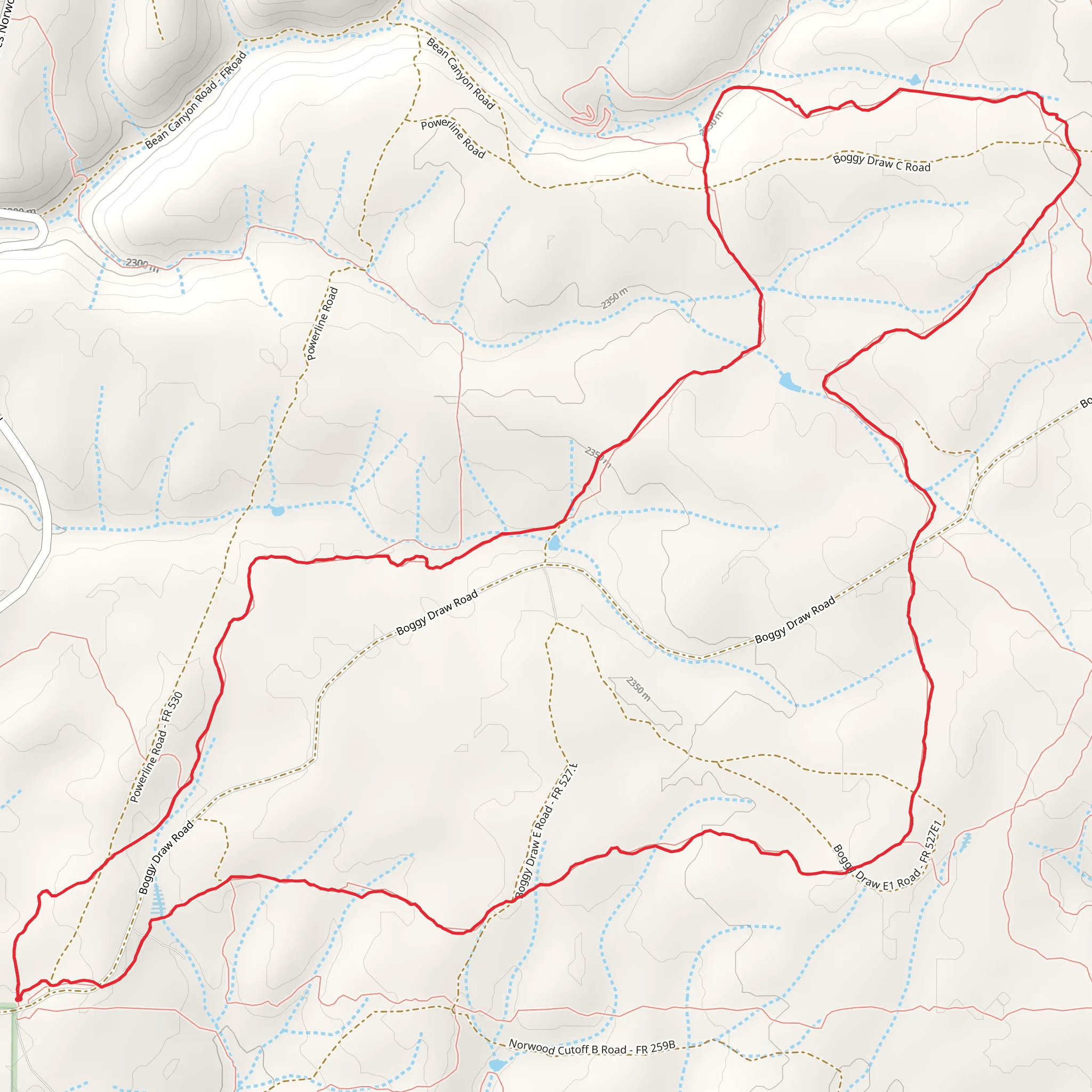 Boggy Draw Trail mobile static map