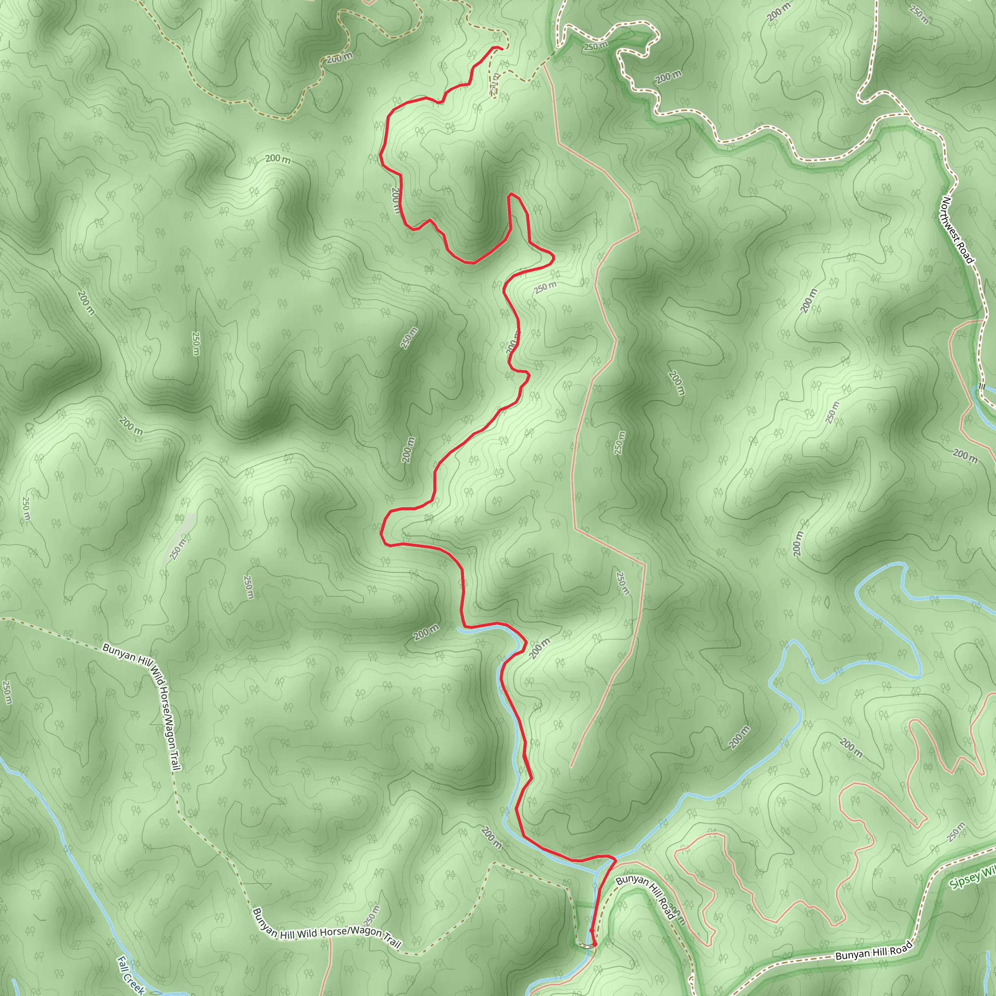 Braziel Creek Trail mobile static map