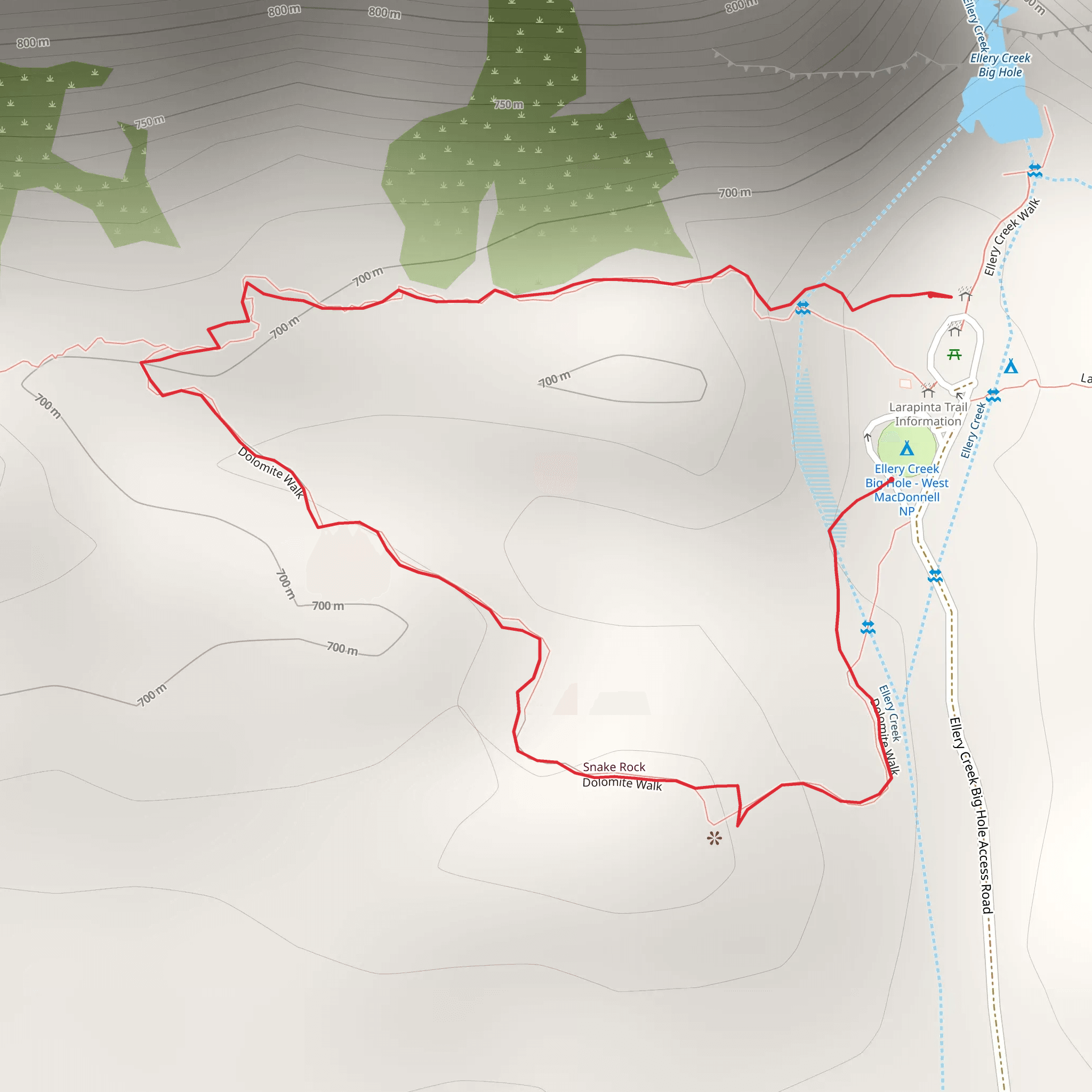 Ellery Creek Dolomite Circuit Trail mobile static map
