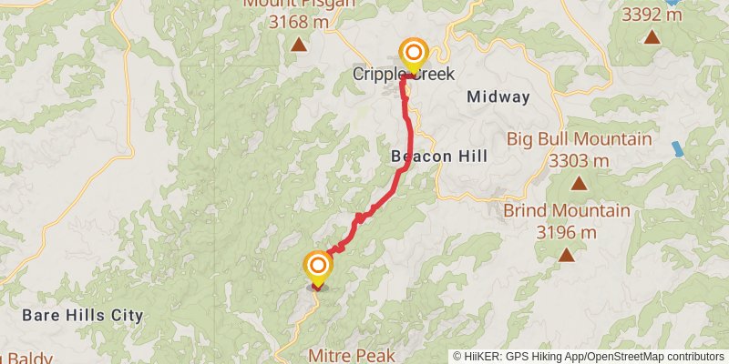 American Discovery Trail South Route - Colorado stage 19 Map