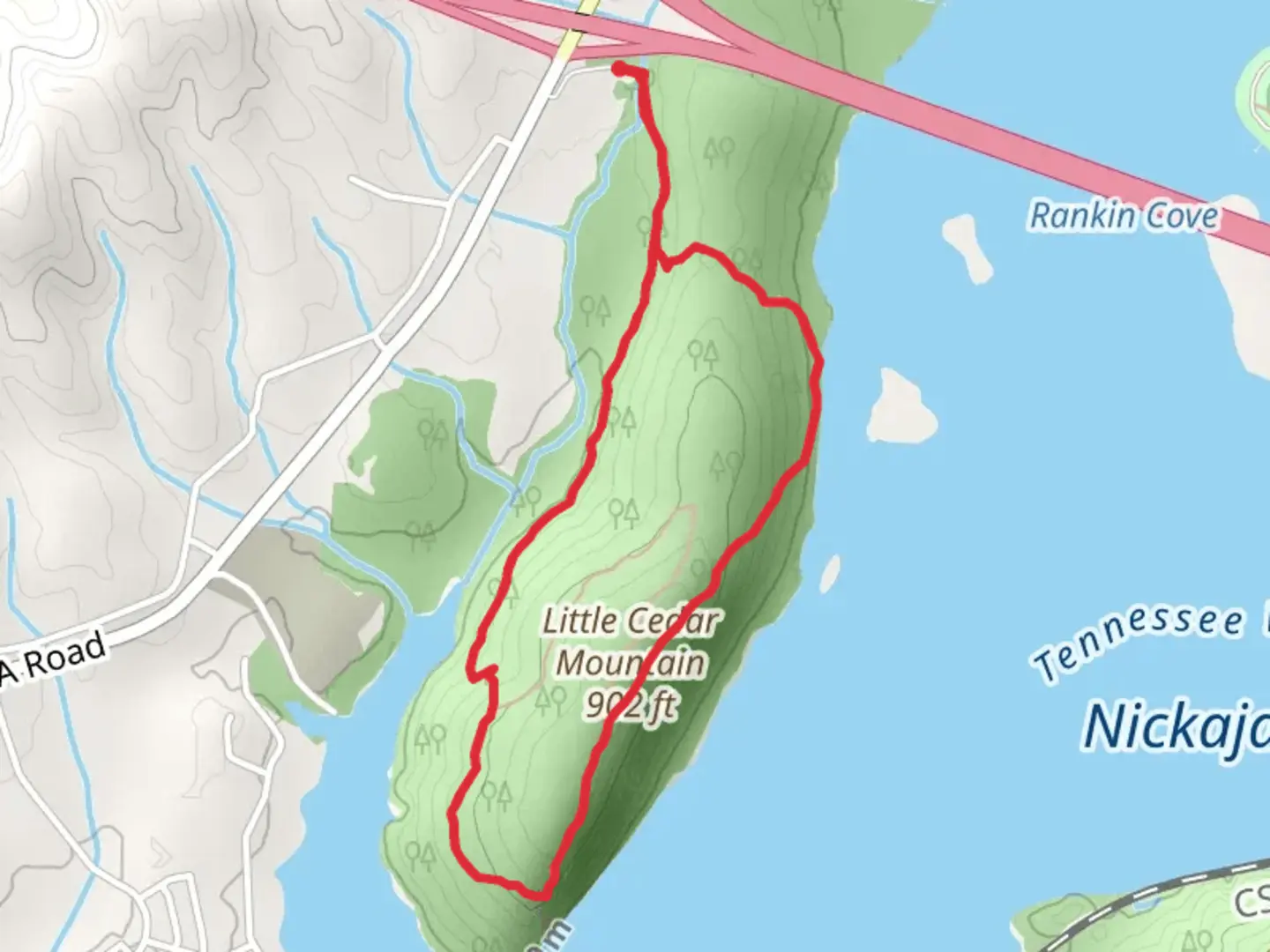 An image depicting the trail Little Cedar Mountain Loop Trail and its surrounding area.