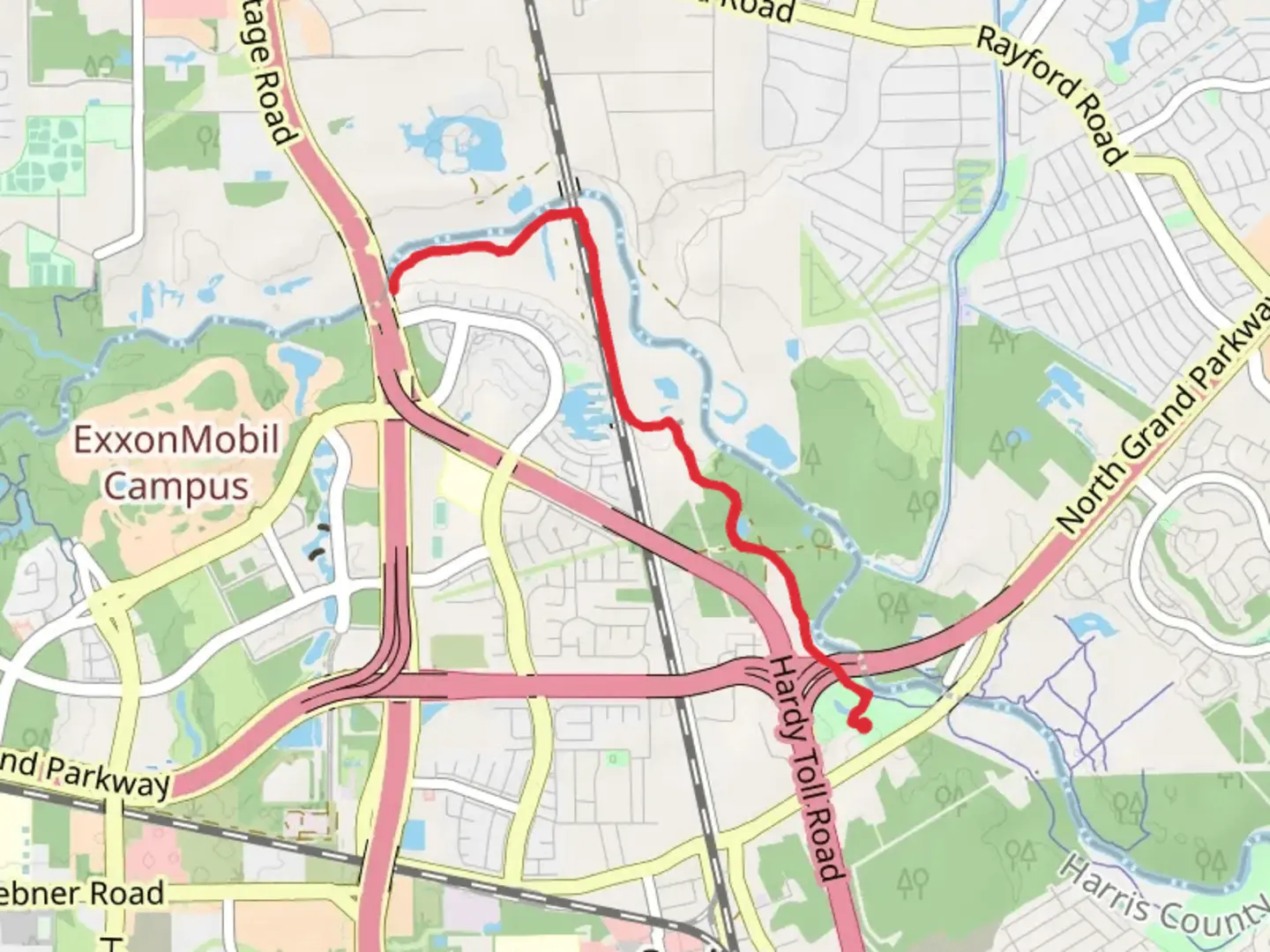 An image depicting the trail Spring Creek Greenway Trail - Short and its surrounding area.