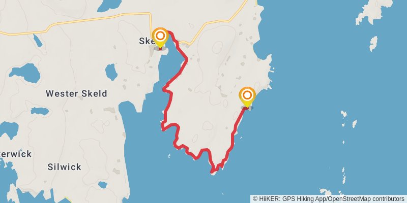 Coastal Walk of Shetland - West stage 38 Map