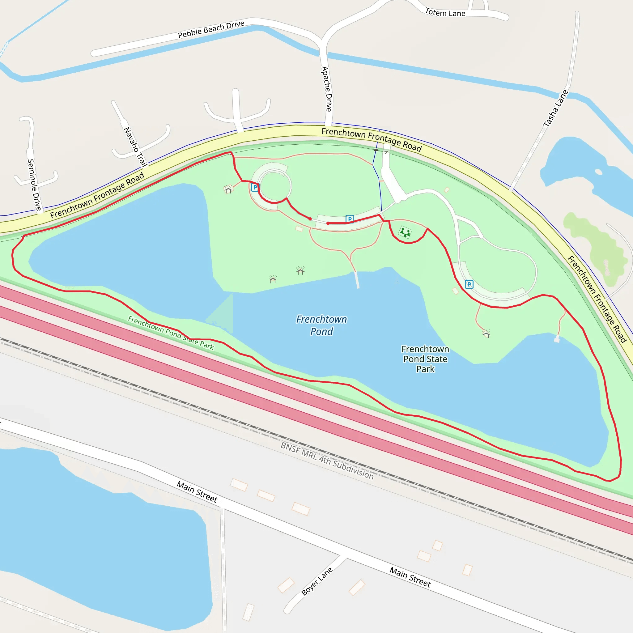 Frenchtown Pond and State Park Loop mobile static map