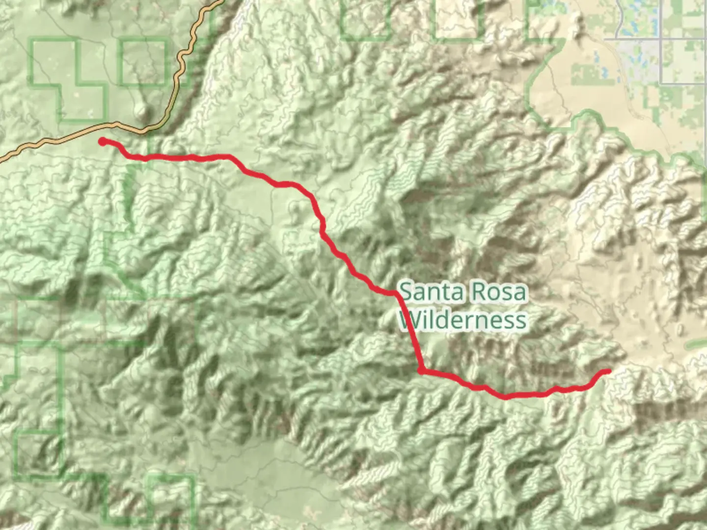 An image depicting the trail Cactus Springs Trail and its surrounding area.