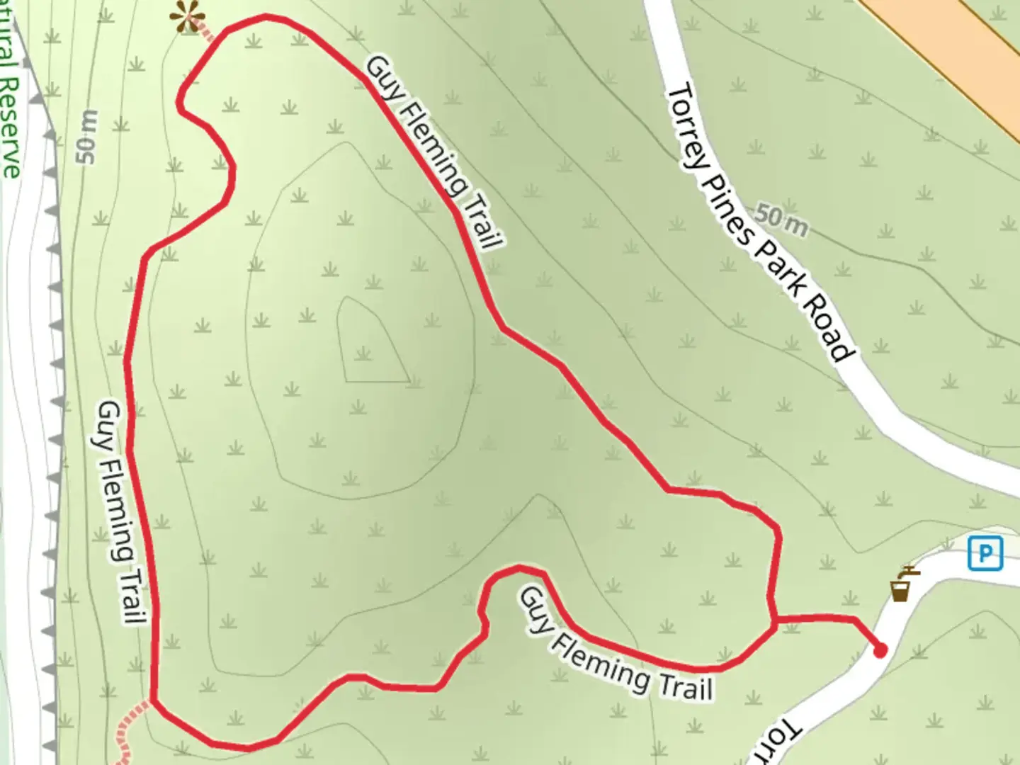 An image depicting the trail Guy Fleming Trail Loop and its surrounding area.