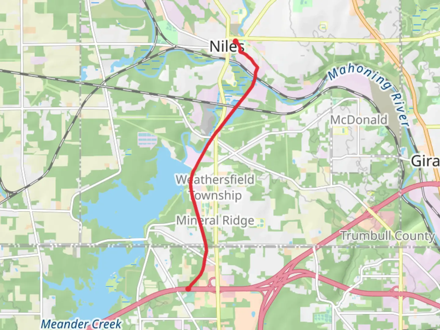 An image depicting the trail Niles Greenway and its surrounding area.