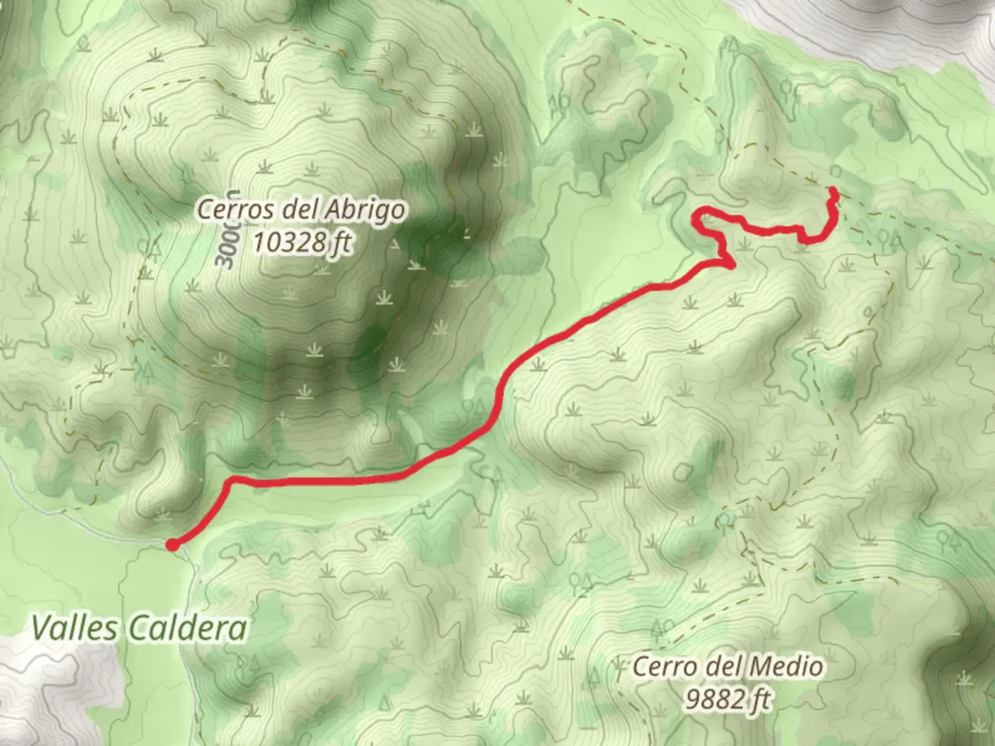 An image depicting the trail VC05 Out and Back and its surrounding area.