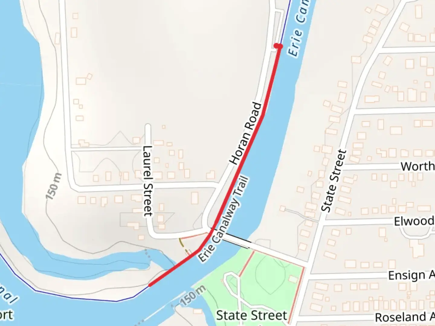 An image depicting the trail Medina - Empire State Trail and its surrounding area.