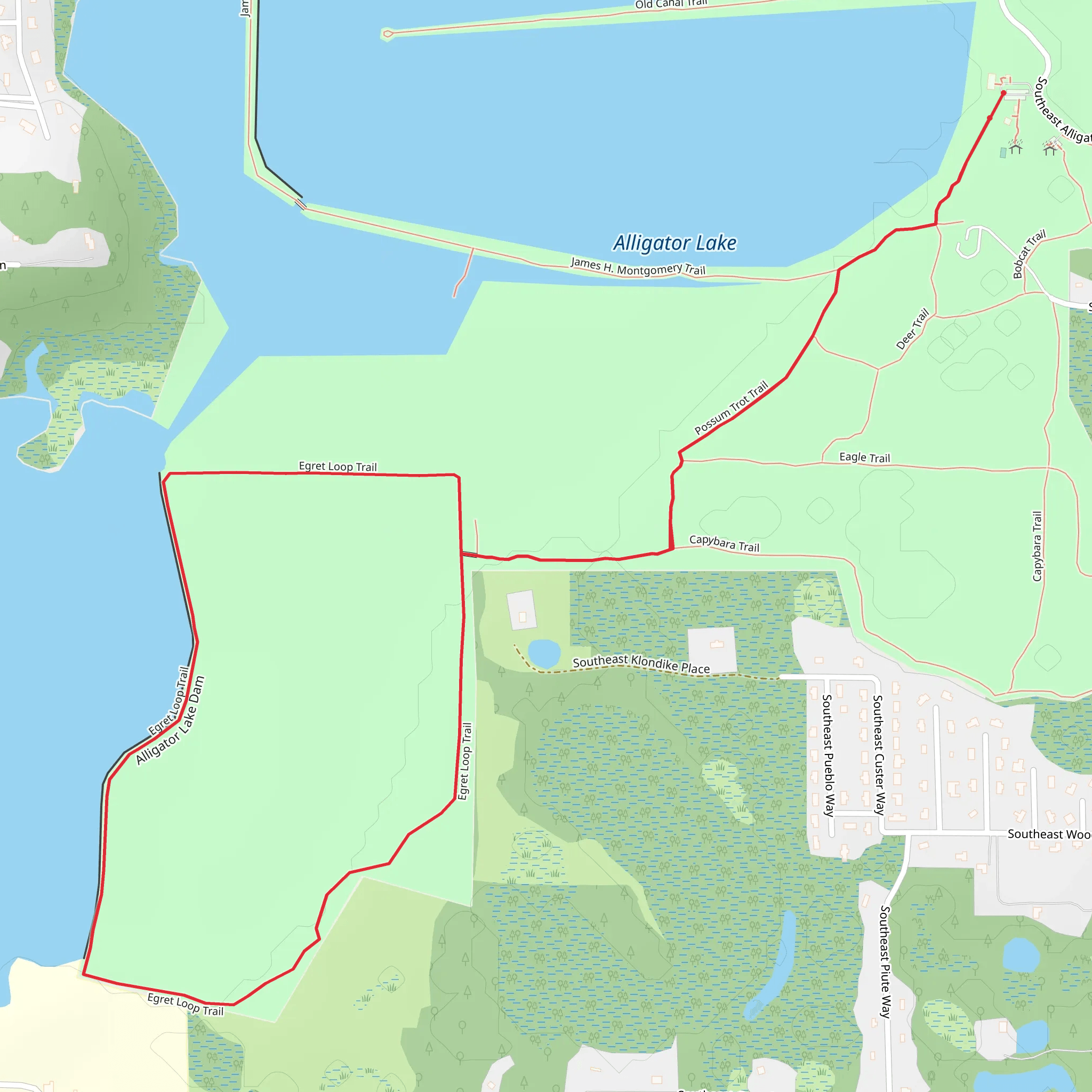 Possum Trot and Egret Loop Trail mobile static map