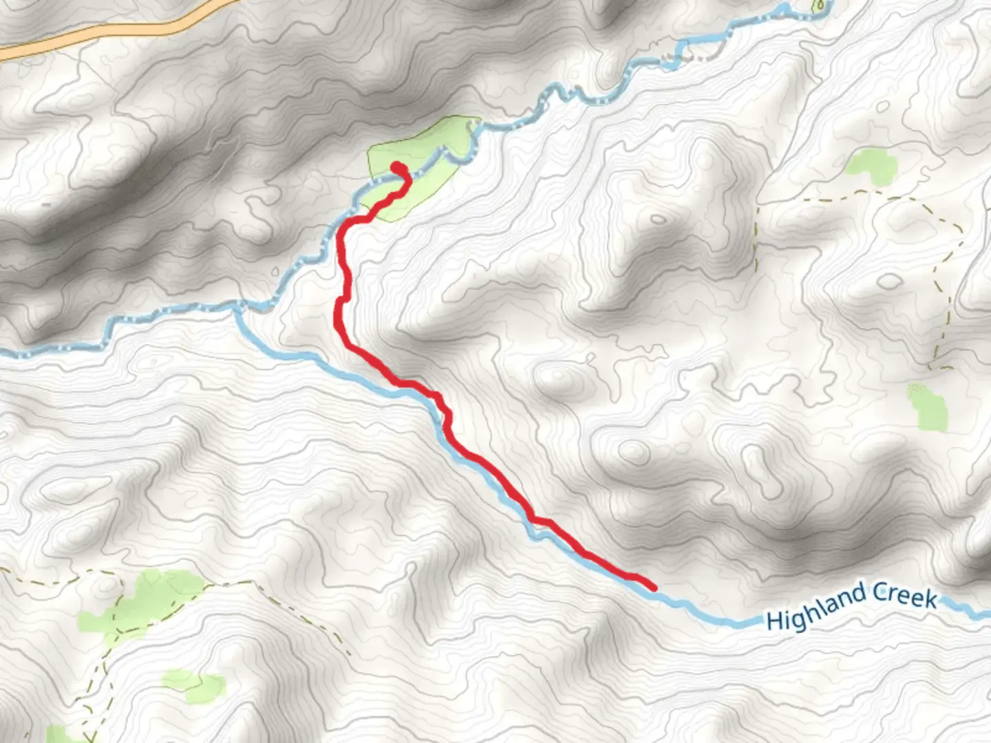 An image depicting the trail Highland Creek - Wolfborro Trail and its surrounding area.