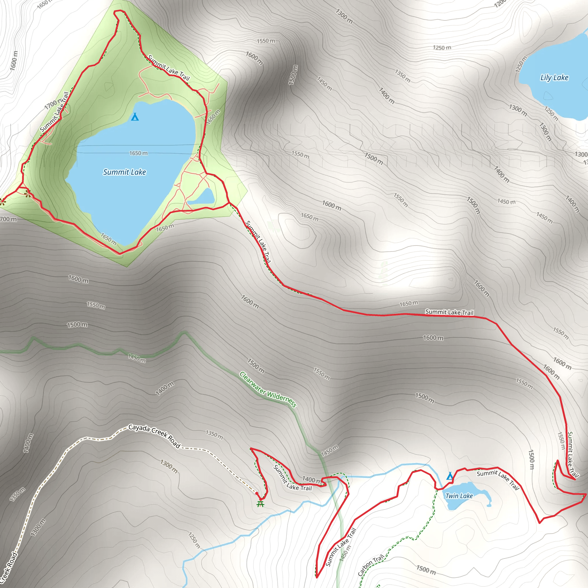 Summit Lake Loop Trail mobile static map
