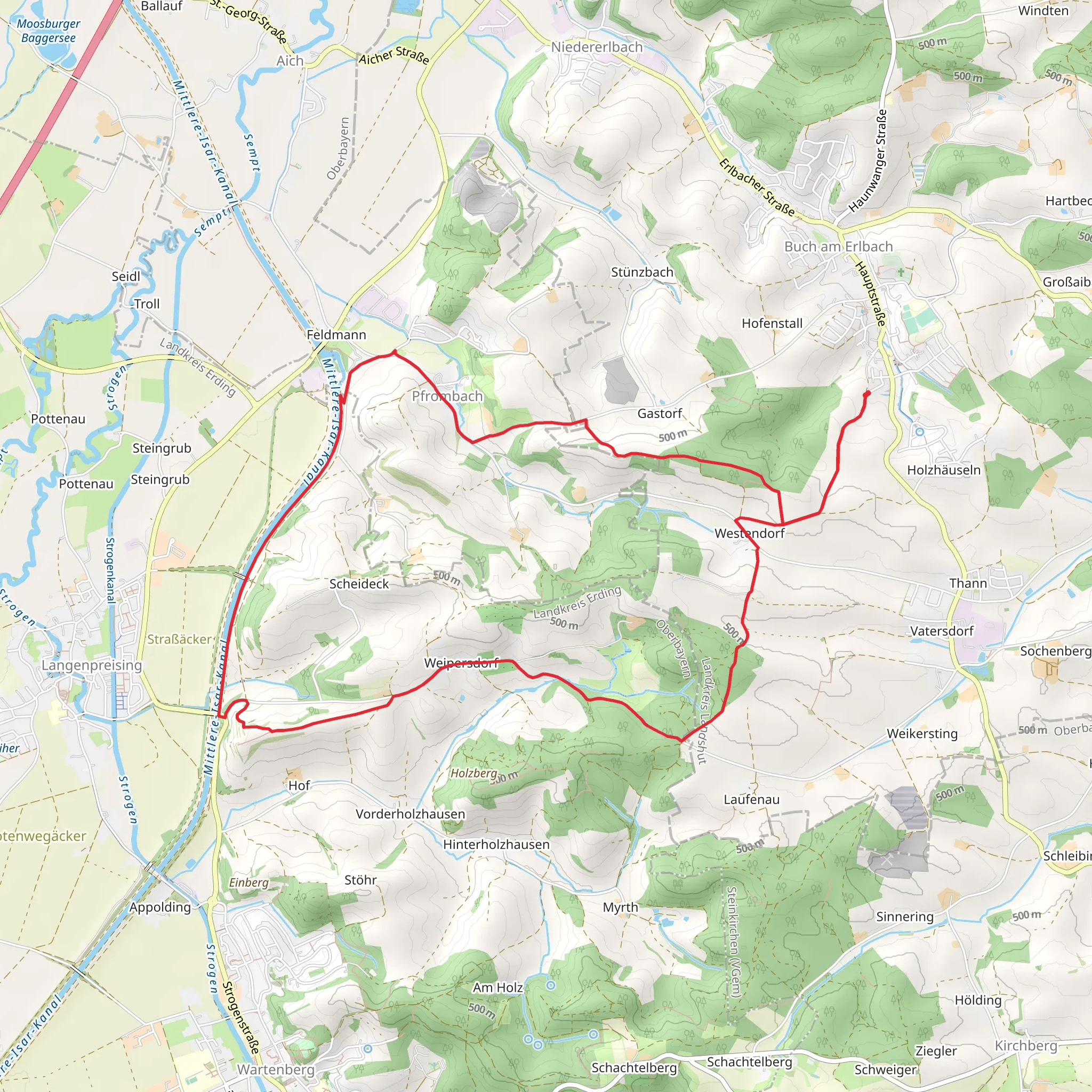 Westendorf to Weipersdorf and Pfrombach Loop mobile static map
