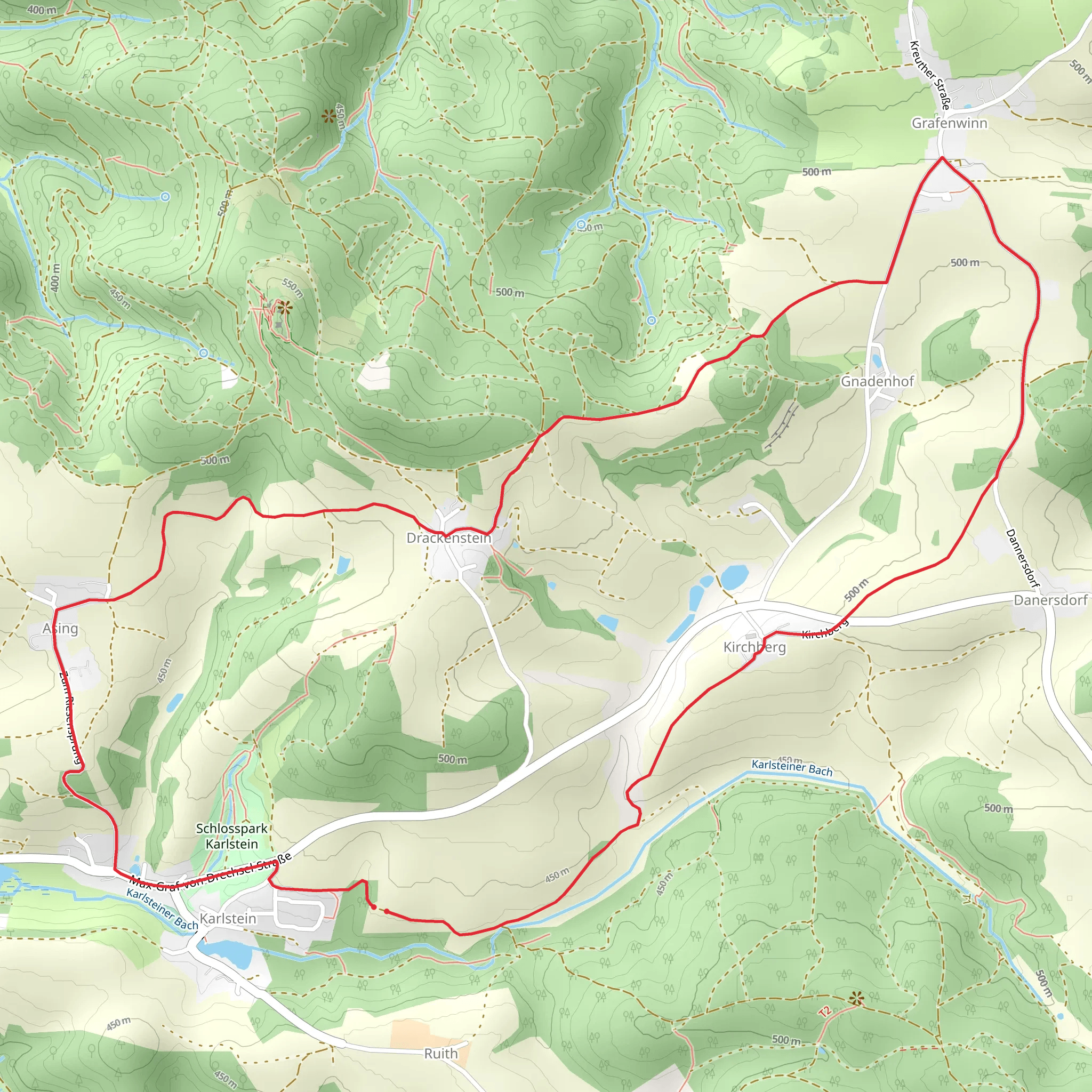 Karlstein and Gnadenhof Loop mobile static map