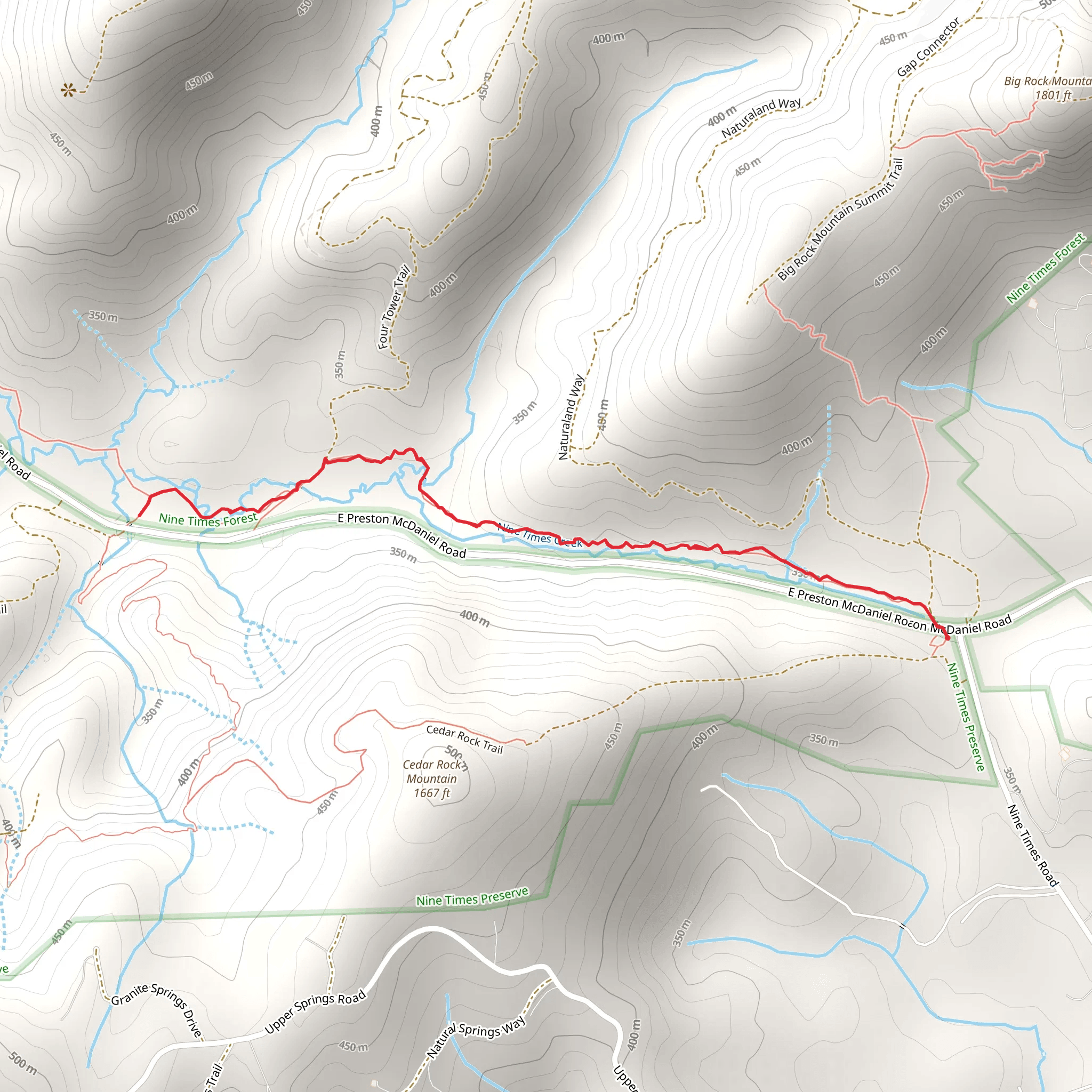 Nine Times Creek via Appalachian Lumber trail mobile static map