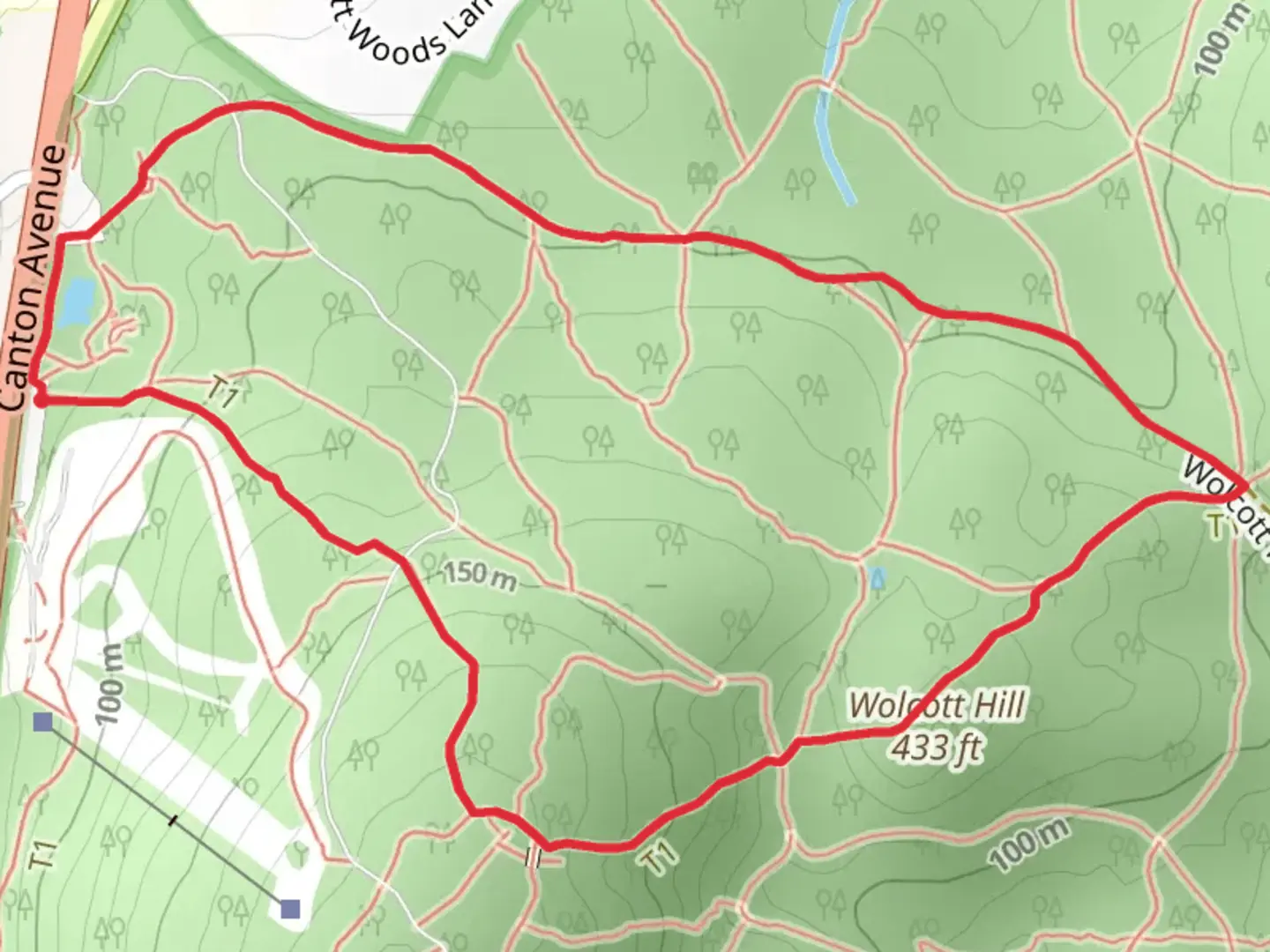 An image depicting the trail Wolcott Hill Loop Trail and its surrounding area.