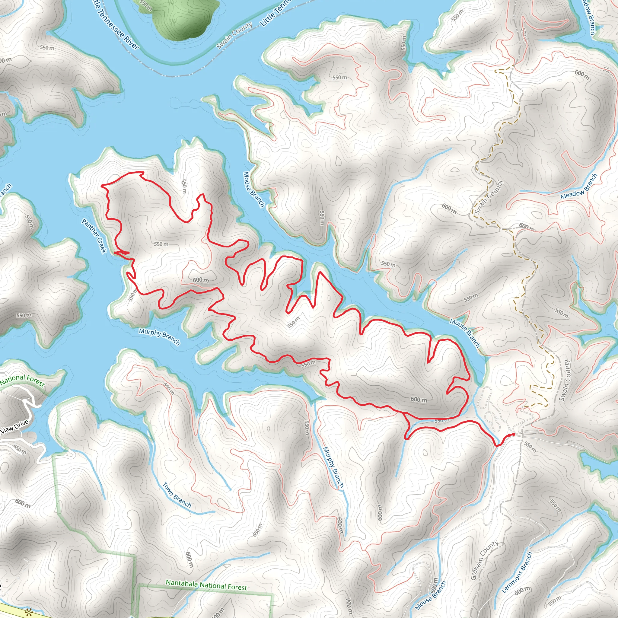 Mouse Branch Loop Trail mobile static map