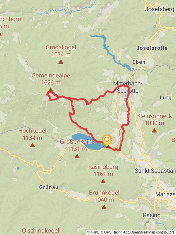 Lake Erlauf to Gemeindealpe Loop Hike mobile static map