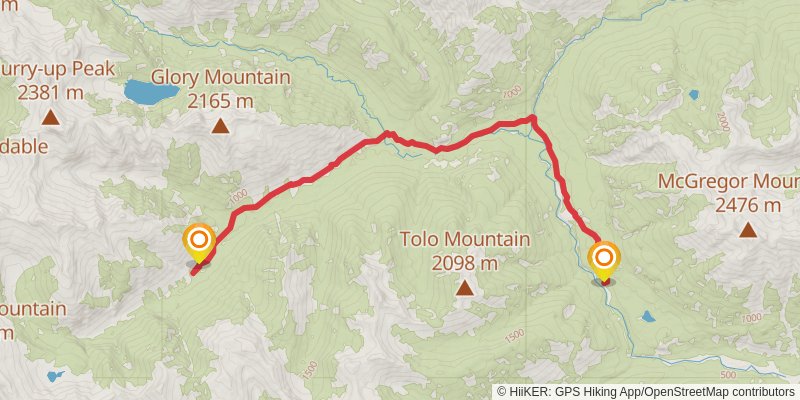 Flat Creek Trail via PCT stage 2 Map