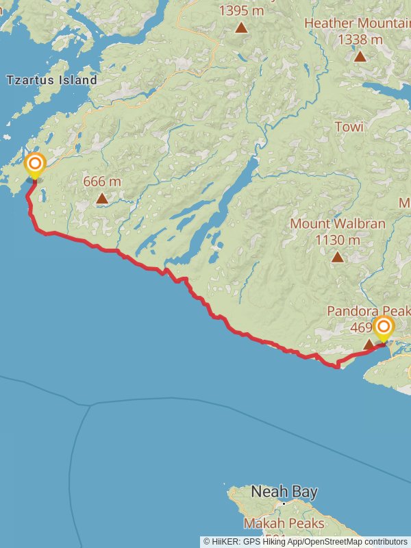 West Coast Trail mobile static map