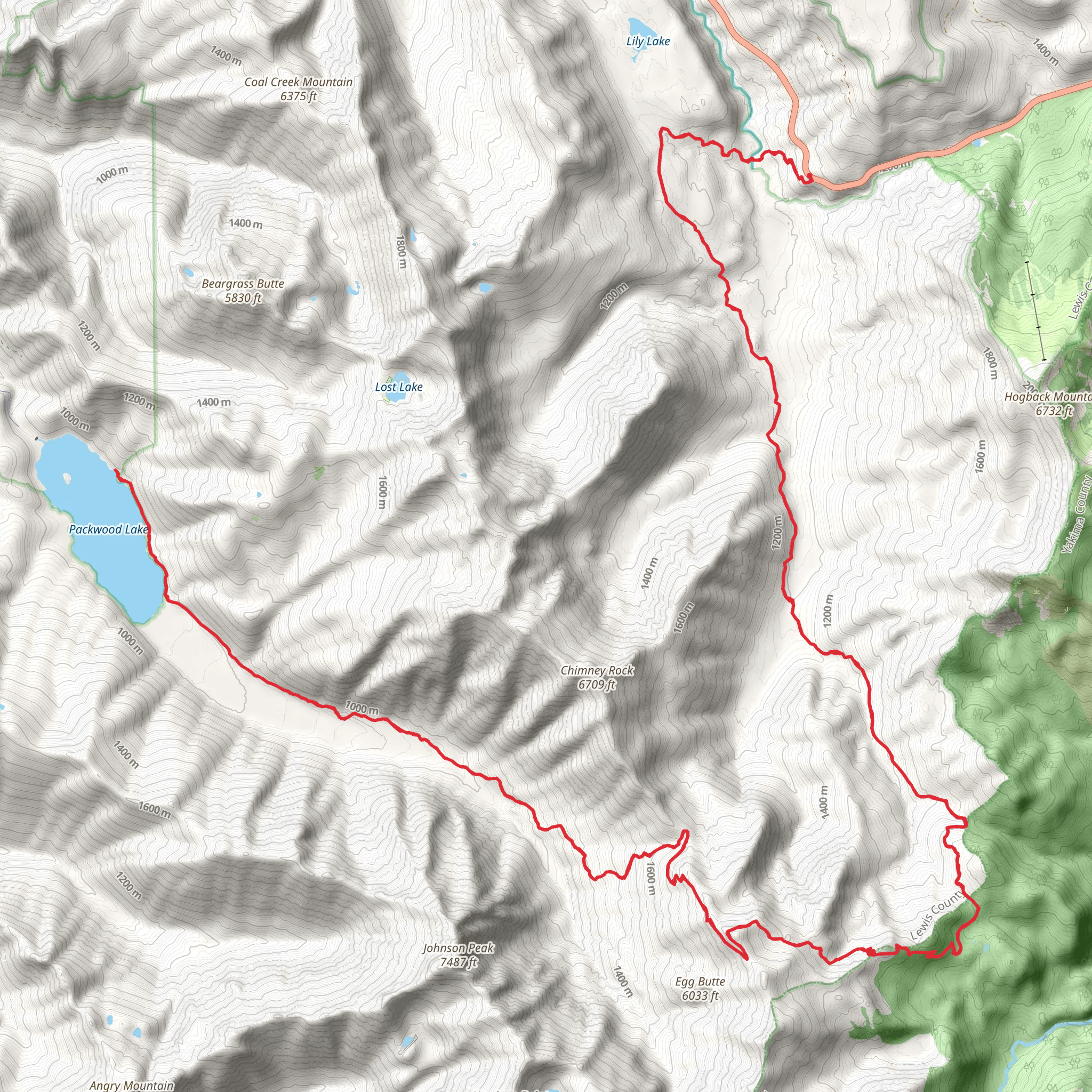 Upper Lake via Clear Lost Trail mobile static map