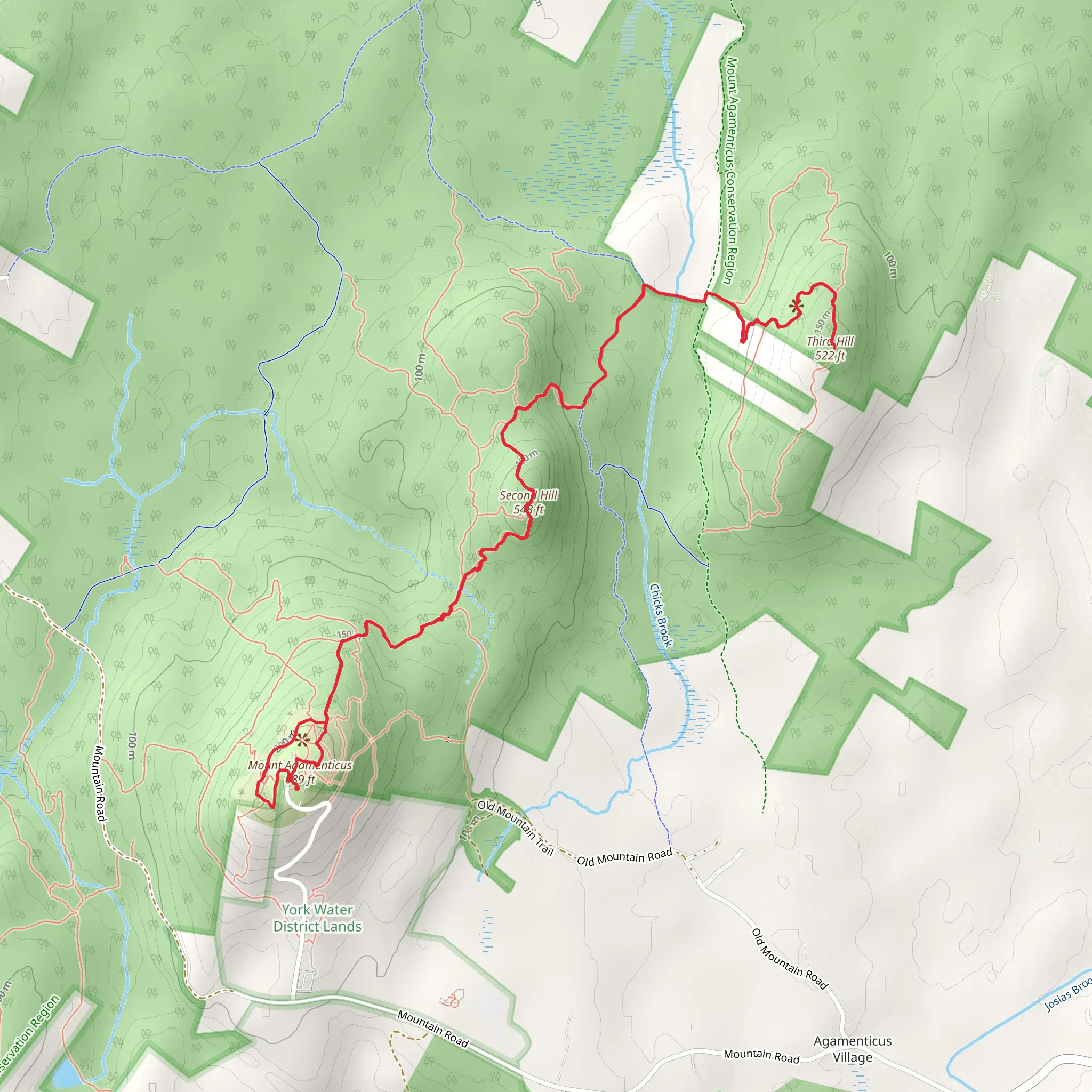Mount Agamenticus - Second Hill - Third Hill mobile static map
