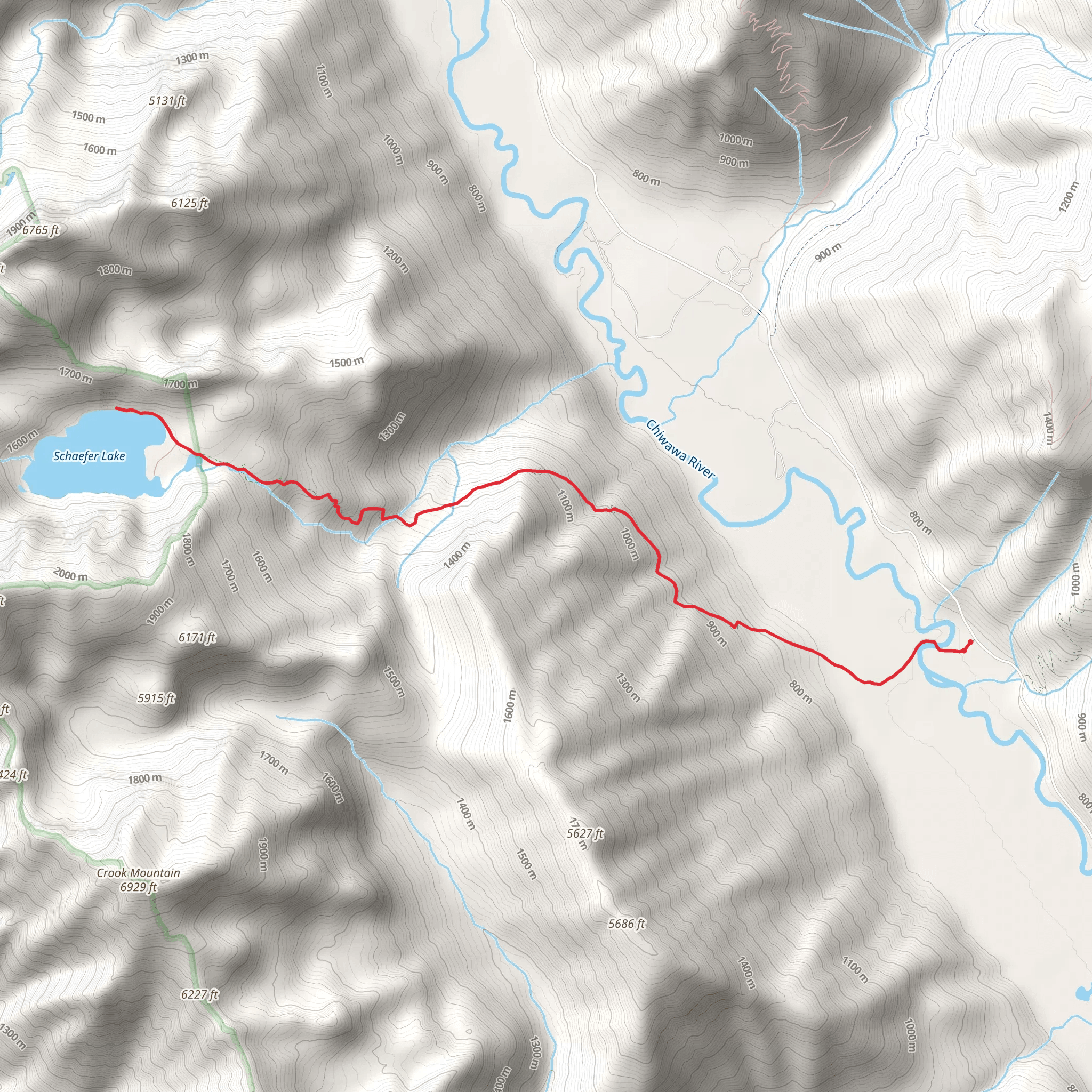 Schaefer Lake Trail mobile static map